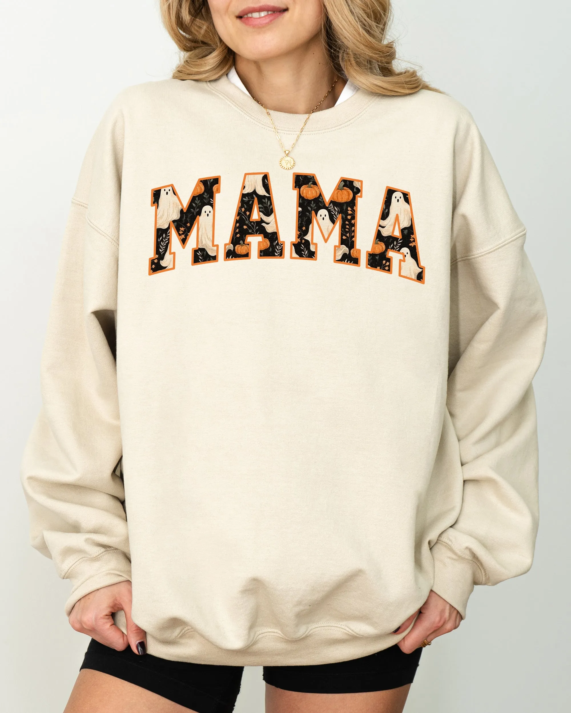 Mama, Ghost, Skeleton, Funny, Pumpkin, Spooky, Witch, Aesthetic, Meme, Halloween, Costume Sweatshirt sold by Refinery Number One