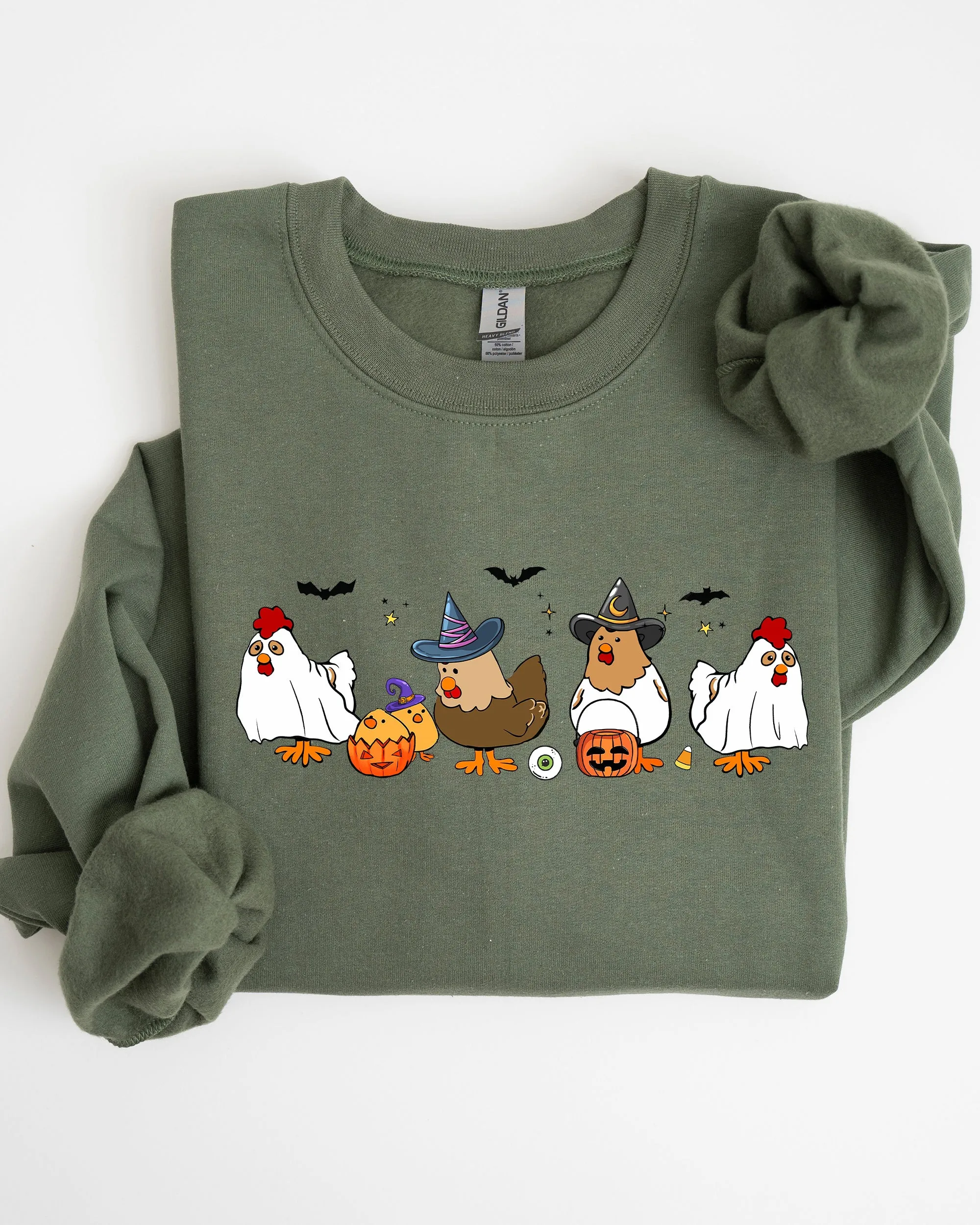 Mini Chickens Witch Skeleton Meme Halloween Aesthetic Funny Spooky Costume Sweatshirt sold by Refinery Number One