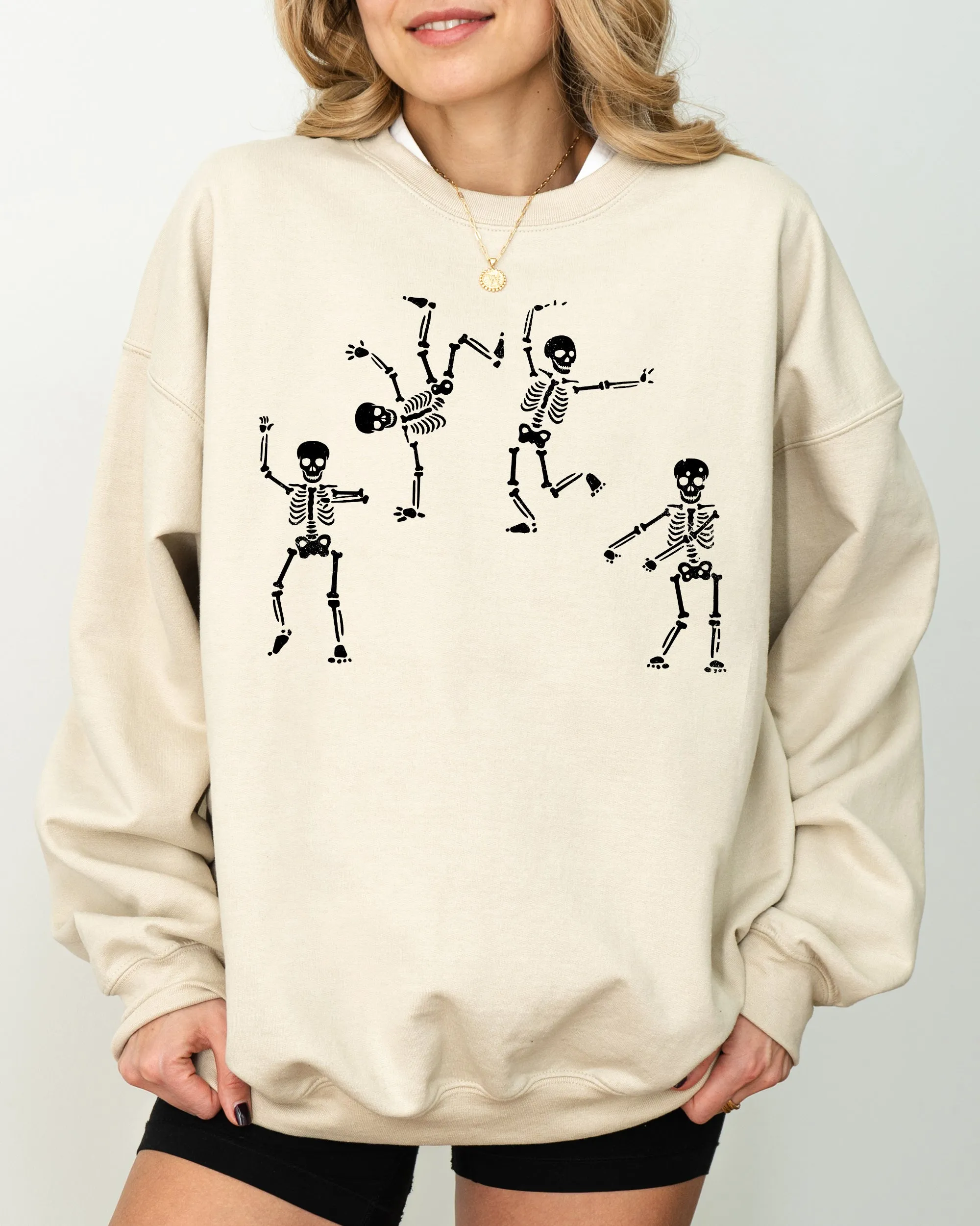 Funny Dancing Skeletons, Witch, Skull, Funny, Spooky, Aesthetic, Meme, Halloween, Costume Sweatshirt sold by Refinery Number One product image thumbnail 2