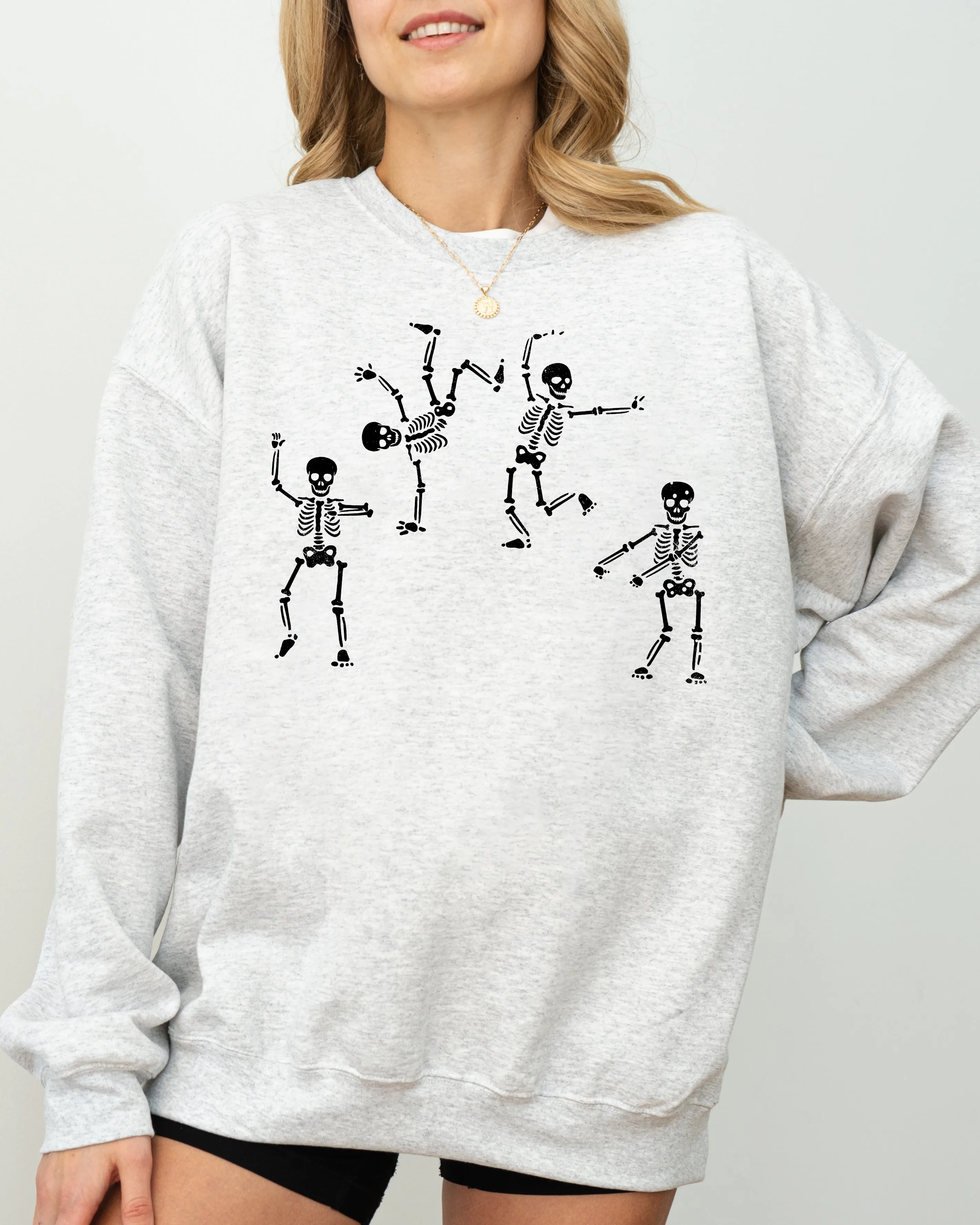 Funny Dancing Skeletons, Witch, Skull, Funny, Spooky, Aesthetic, Meme, Halloween, Costume Sweatshirt sold by Refinery Number One product image thumbnail 4