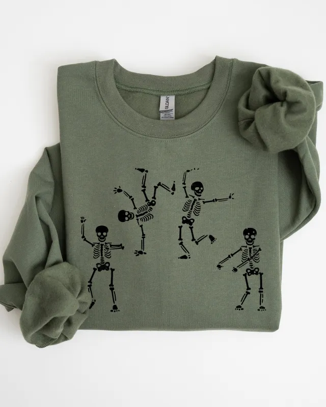 Funny Dancing Skeletons, Witch, Skull, Funny, Spooky, Aesthetic, Meme, Halloween, Costume Sweatshirt sold by Refinery Number One