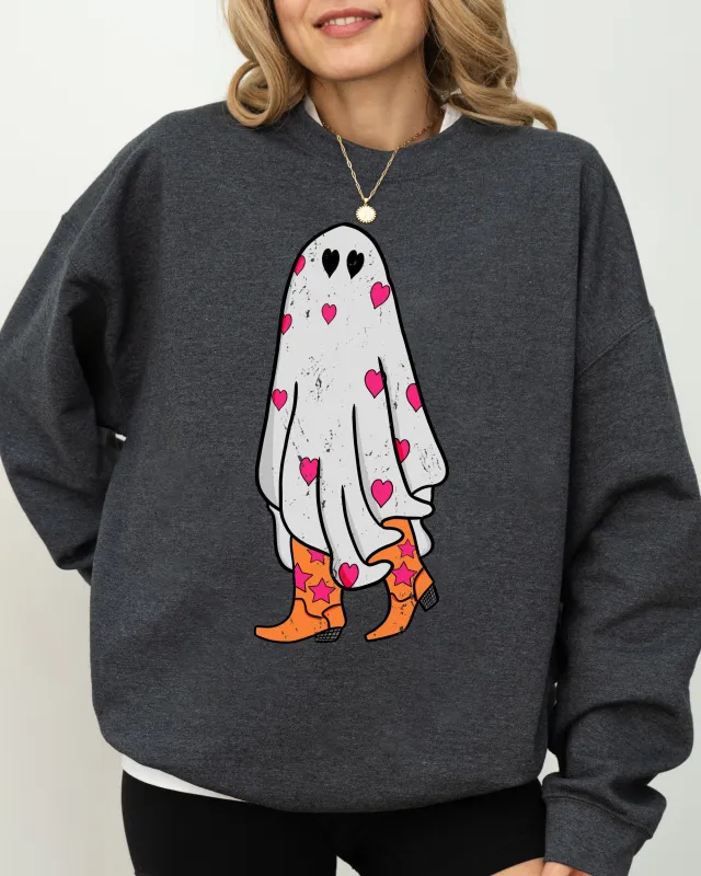 Cowgirl Ghost, Western, Skeleton, Witch, Skull, Funny, Spooky, Aesthetic, Meme, Halloween, Costume Sweatshirt sold by Refinery Number One