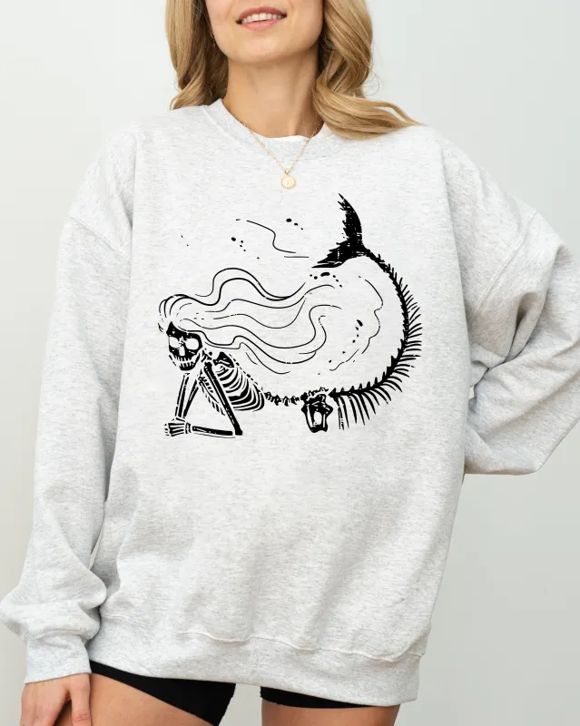 Mermaid Skeleton, Ghost, Skeleton, Witch, Skull, Funny, Spooky, Aesthetic, Meme, Halloween, Costume Sweatshirt sold by Refinery Number One