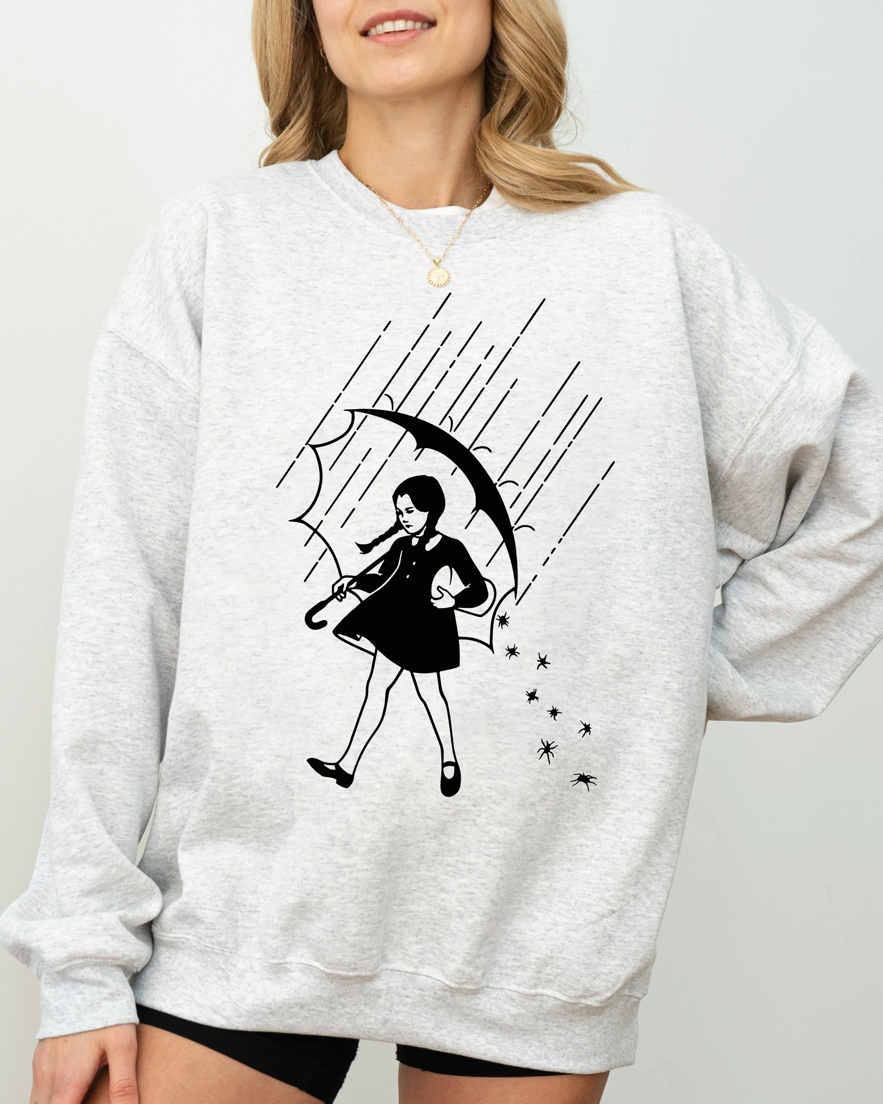 Wednesday, Skeleton, Ghost, Witch, Skull, Funny, Spooky, Aesthetic, Meme, Halloween, Costume Sweatshirt sold by Refinery Number One product image thumbnail 2