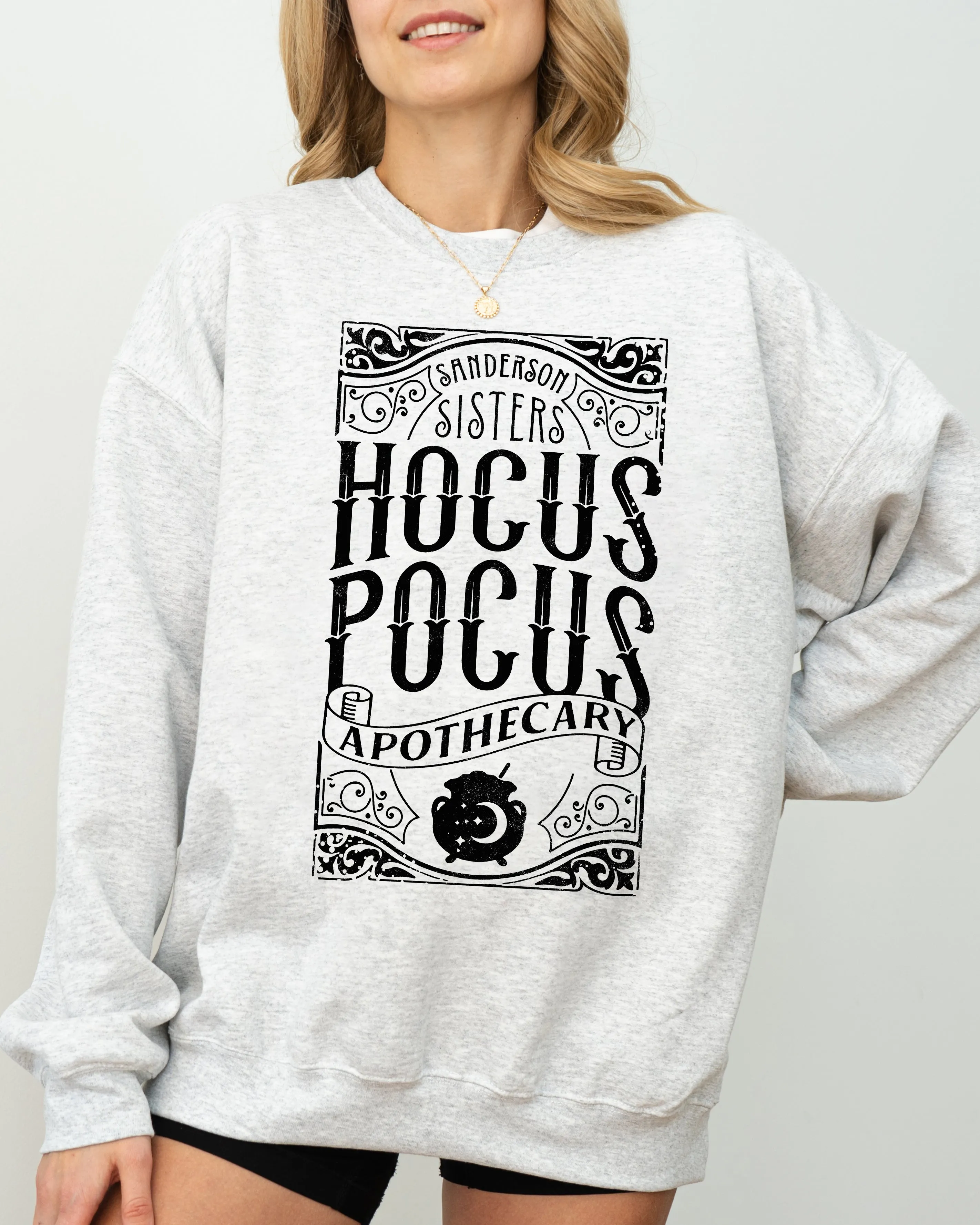 Hocus Pocus Apothecary Skeleton Witch Skull Spooky Halloween Costume Meme Sweatshirt sold by Refinery Number One product image thumbnail 2