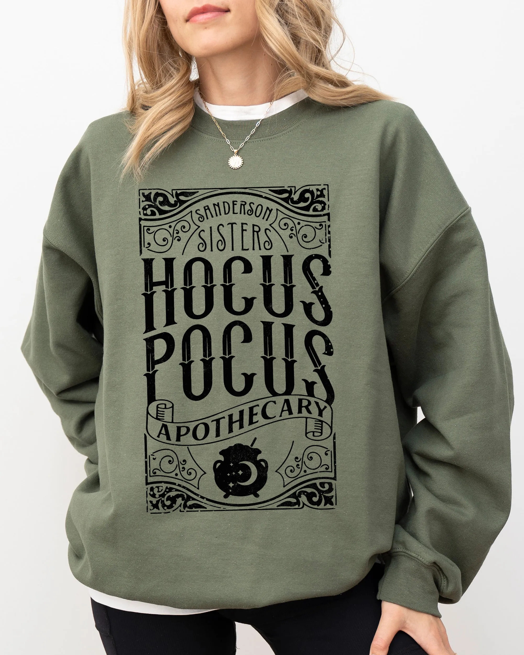 Hocus Pocus Apothecary Skeleton Witch Skull Spooky Halloween Costume Meme Sweatshirt sold by Refinery Number One product image thumbnail 3