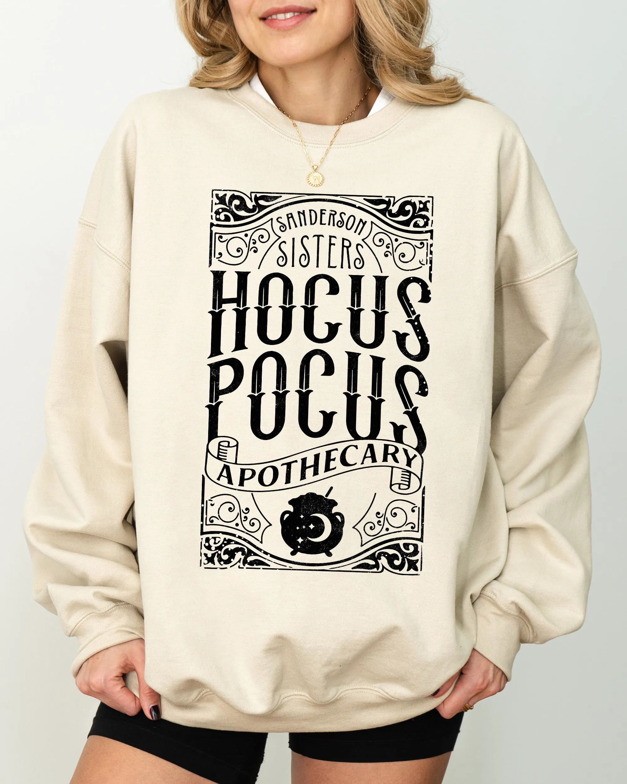 Hocus Pocus Apothecary Skeleton Witch Skull Spooky Halloween Costume Meme Sweatshirt sold by Refinery Number One product image thumbnail 4