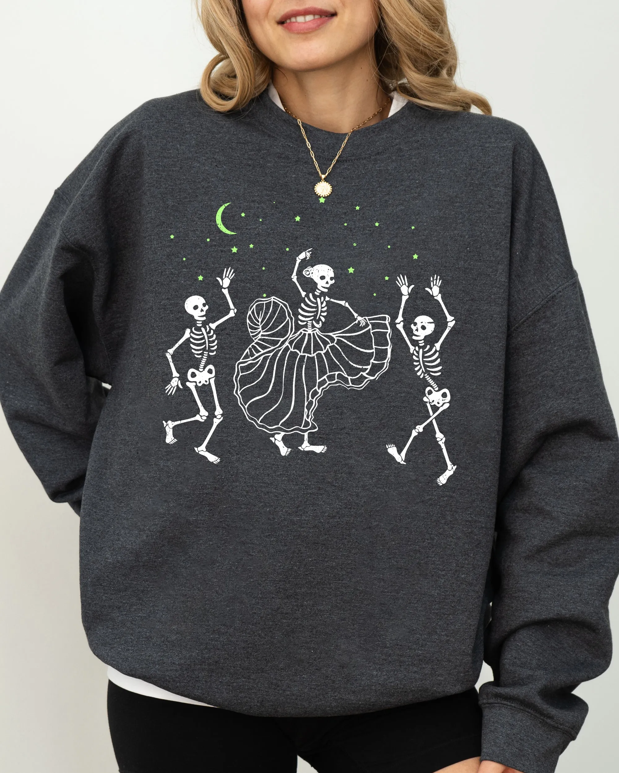Dance, Day of the Dead, Skeleton, Witch, Skull, Funny, Spooky, Aesthetic, Meme, Halloween, Costume Sweatshirt sold by Refinery Number One product image thumbnail 5