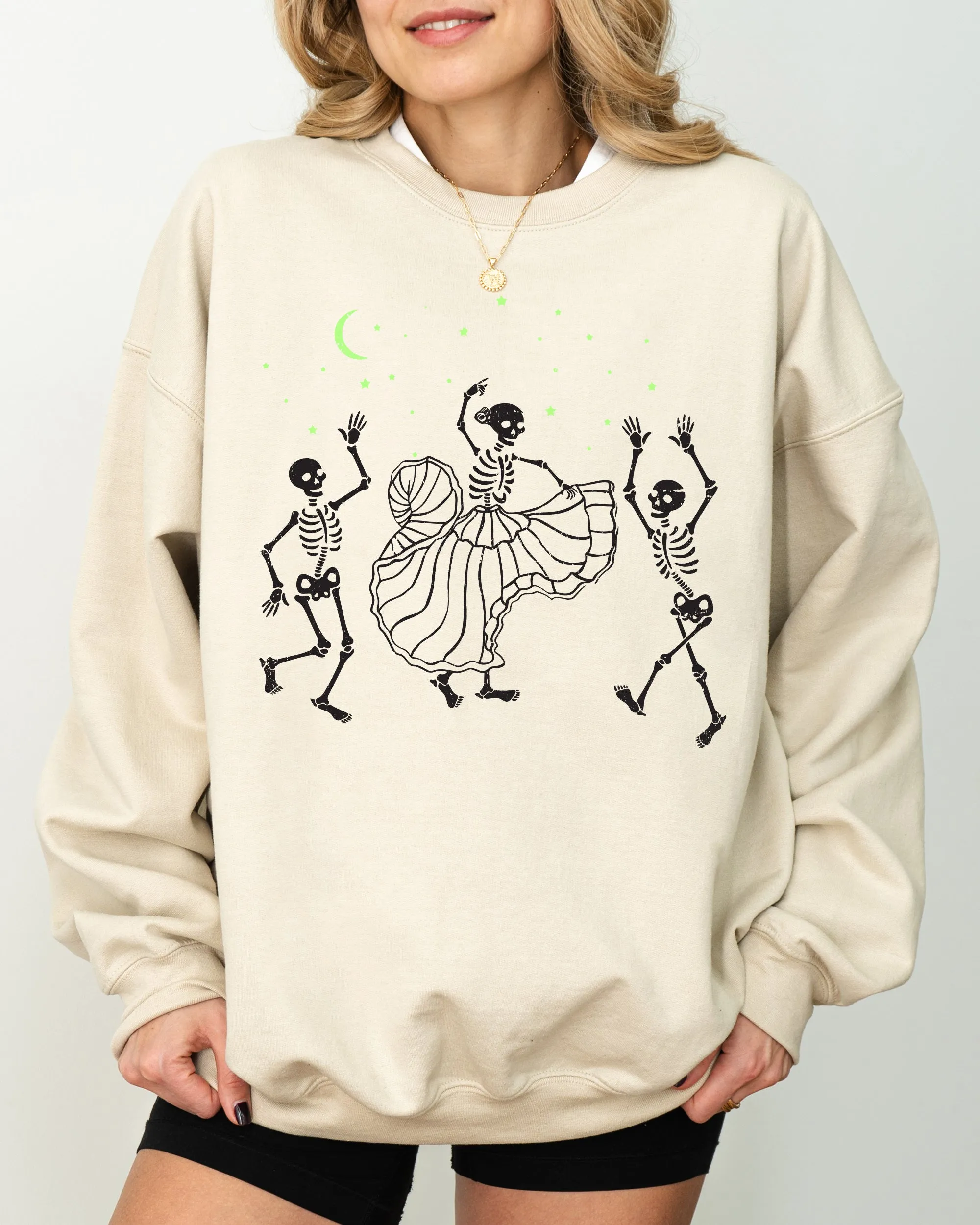 Dance, Day of the Dead, Skeleton, Witch, Skull, Funny, Spooky, Aesthetic, Meme, Halloween, Costume Sweatshirt sold by Refinery Number One product image thumbnail 4