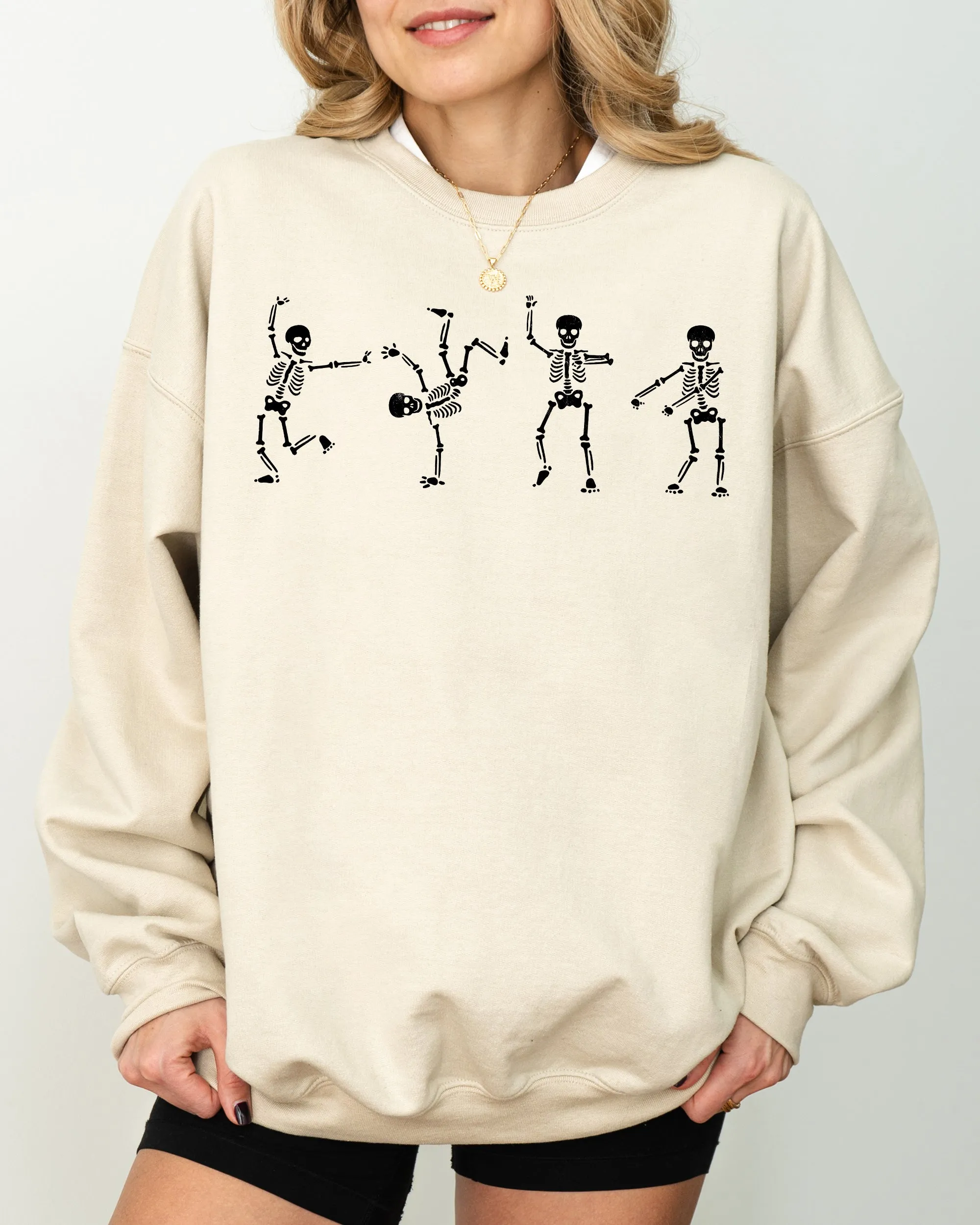 Funny Skeletons Dance Ghost Witch Skull Spooky Aesthetic Meme Halloween Sweatshirt sold by Refinery Number One product image thumbnail 3