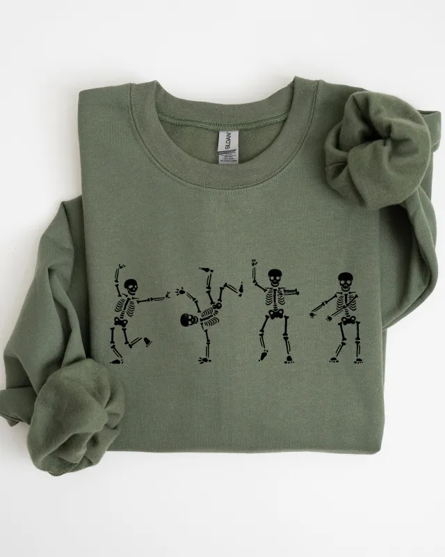 Funny Skeletons, Dance, Ghost, Witch, Skull, Spooky, Aesthetic, Meme, Halloween, Costume Sweatshirt sold by Refinery Number One
