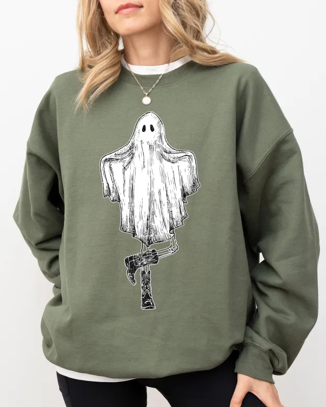 Western Ghost, Cowboy, Skeleton, Witch, Skull, Spooky, Aesthetic, Meme, Halloween, Costume Sweatshirt sold by Refinery Number One