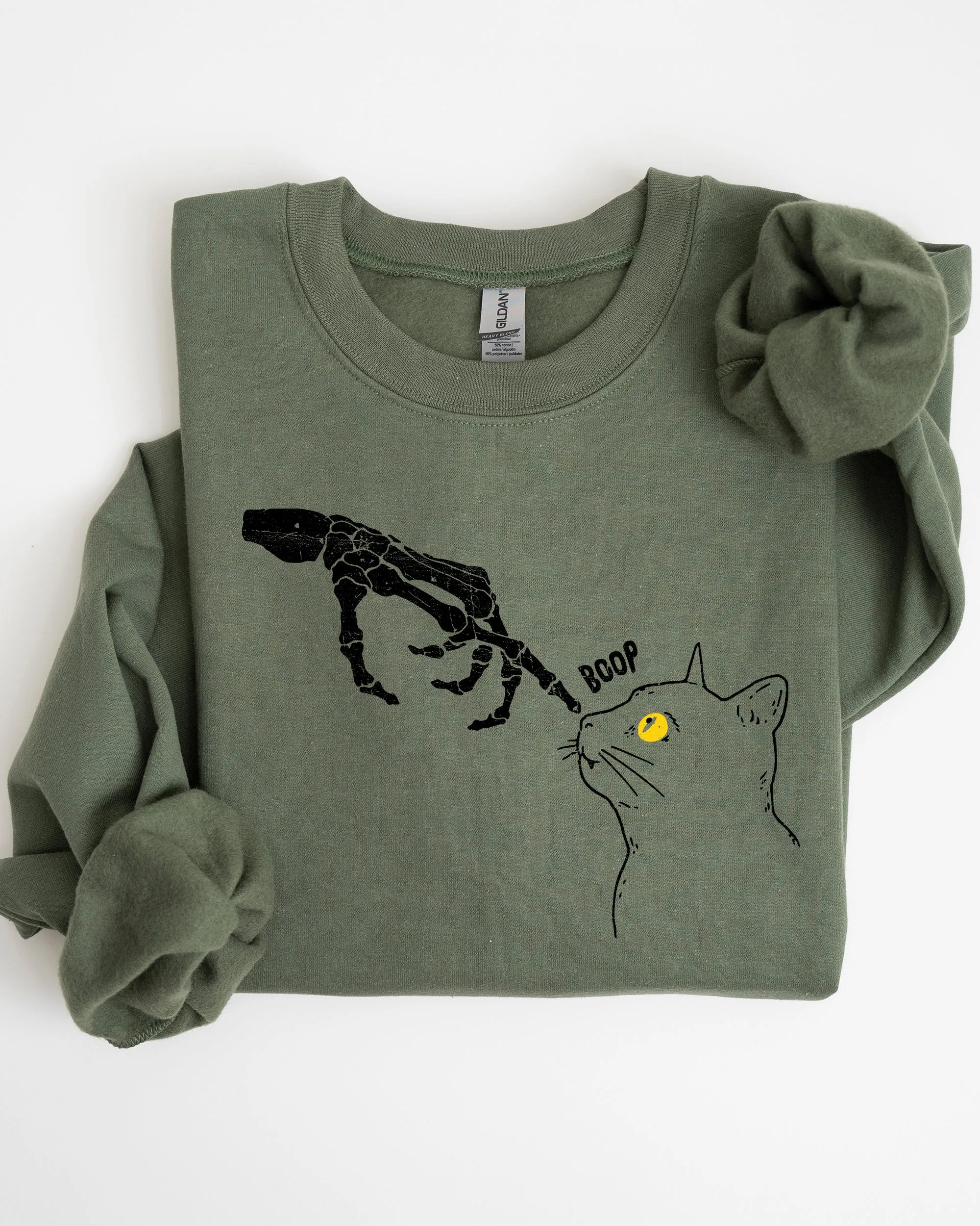 Boop Cat Skeleton Ghost Witch Skull Spooky Halloween Costume Collection Sweatshirt sold by Refinery Number One