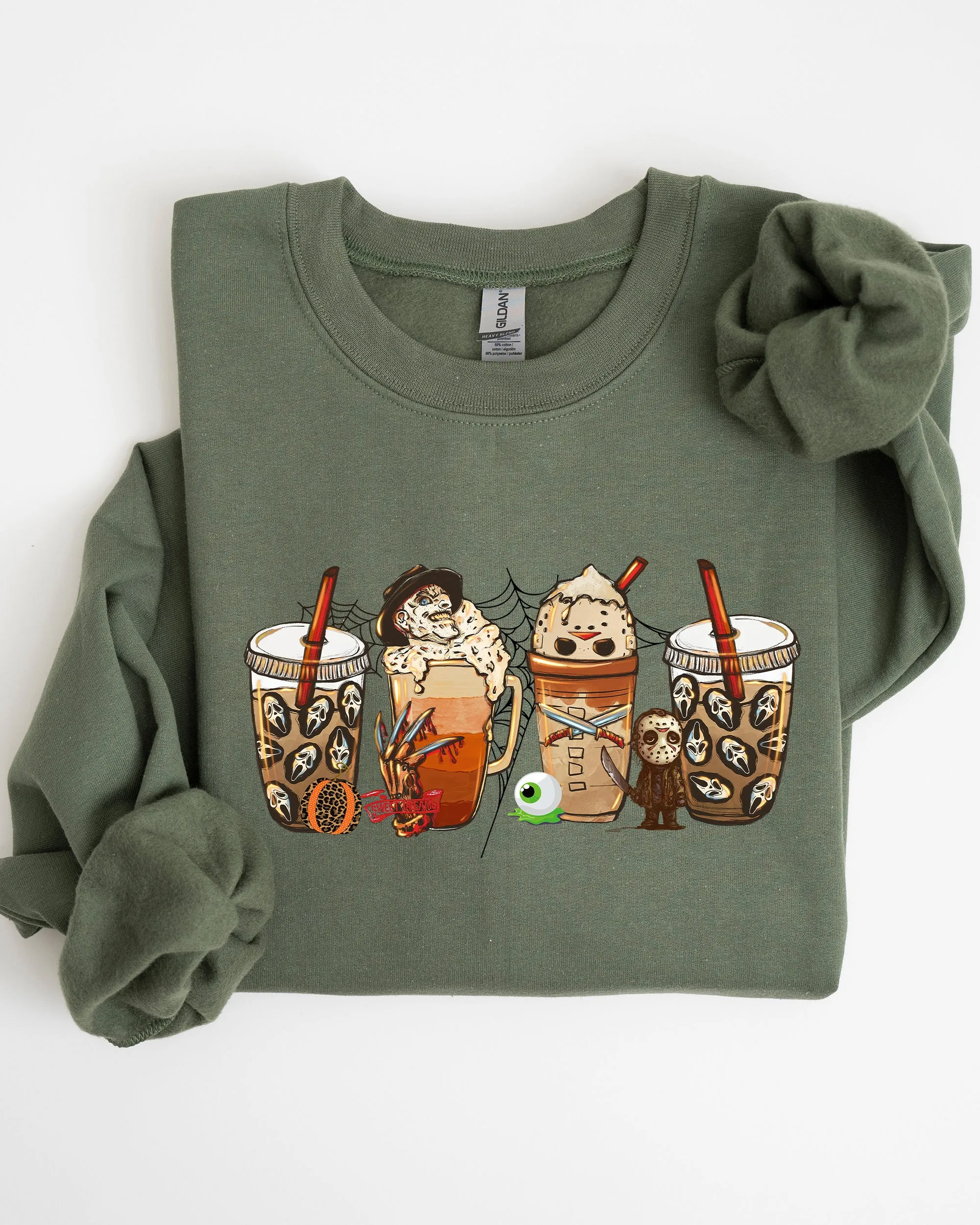 Halloween Coffee, Skeleton, Ghost, Witch, Skull, Spooky, Aesthetic, Meme, Halloween, Costume Sweatshirt sold by Refinery Number One