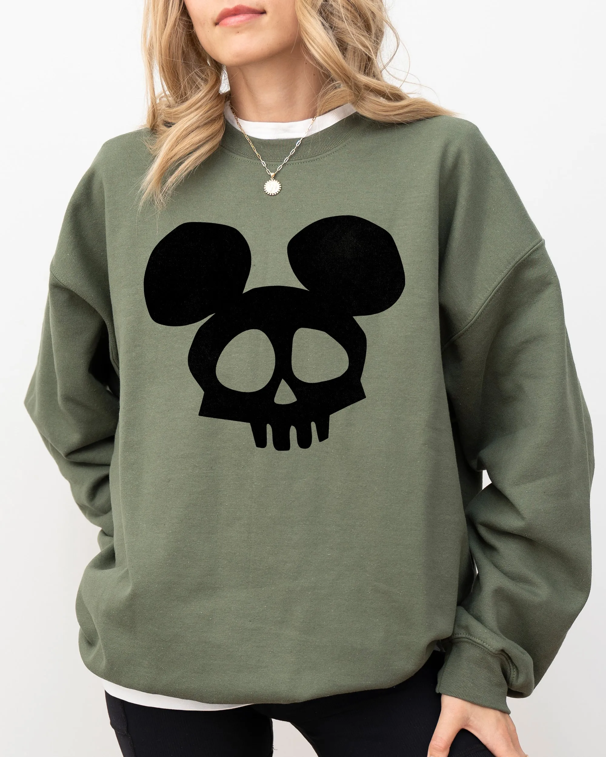 Mouse Ears, Skeleton, Ghost, Witch, Skull, Spooky, Aesthetic, Meme, Halloween, Costume Sweatshirt sold by Refinery Number One product image thumbnail 3