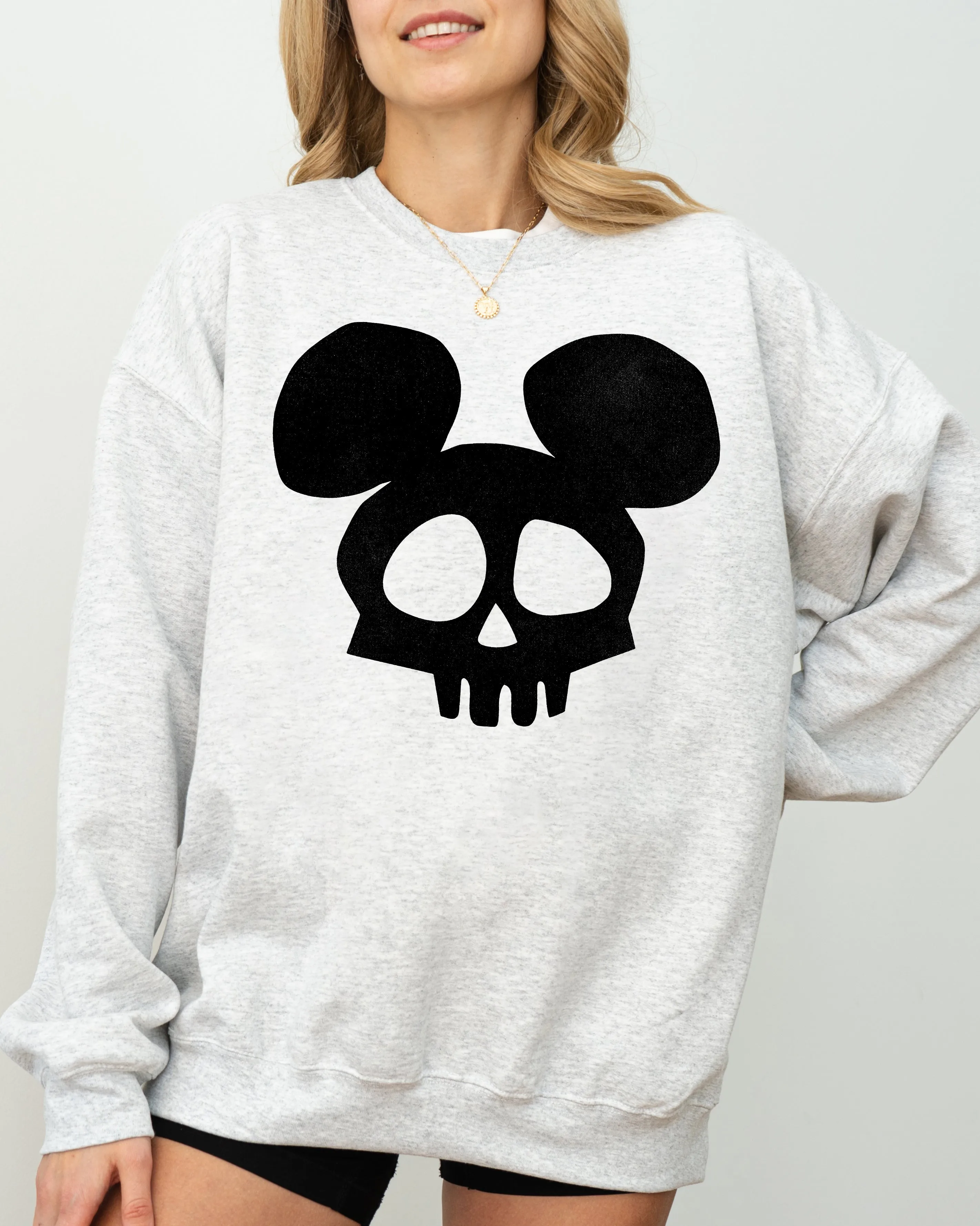 Mouse Ears, Skeleton, Ghost, Witch, Skull, Spooky, Aesthetic, Meme, Halloween, Costume Sweatshirt sold by Refinery Number One