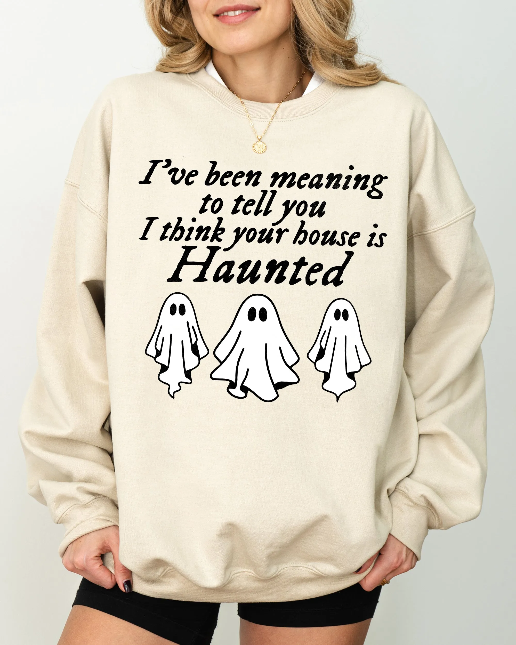 Mini Ghosts, Haunted House, Skeleton, Witch, Skull, Spooky, Aesthetic, Meme, Halloween, Costume Sweatshirt sold by Refinery Number One product image thumbnail 4