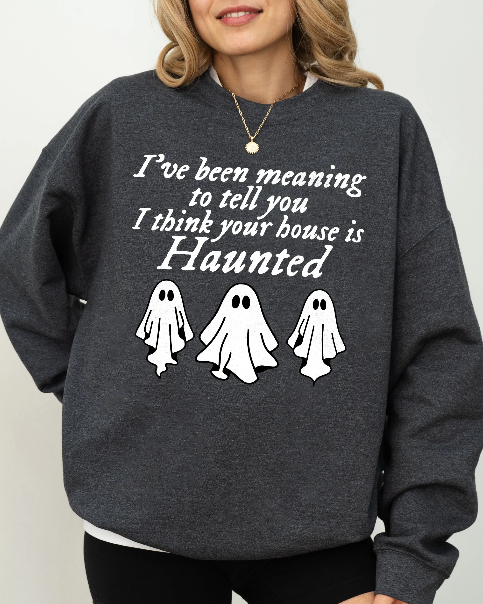Mini Ghosts, Haunted House, Skeleton, Witch, Skull, Spooky, Aesthetic, Meme, Halloween, Costume Sweatshirt sold by Refinery Number One product image thumbnail 5