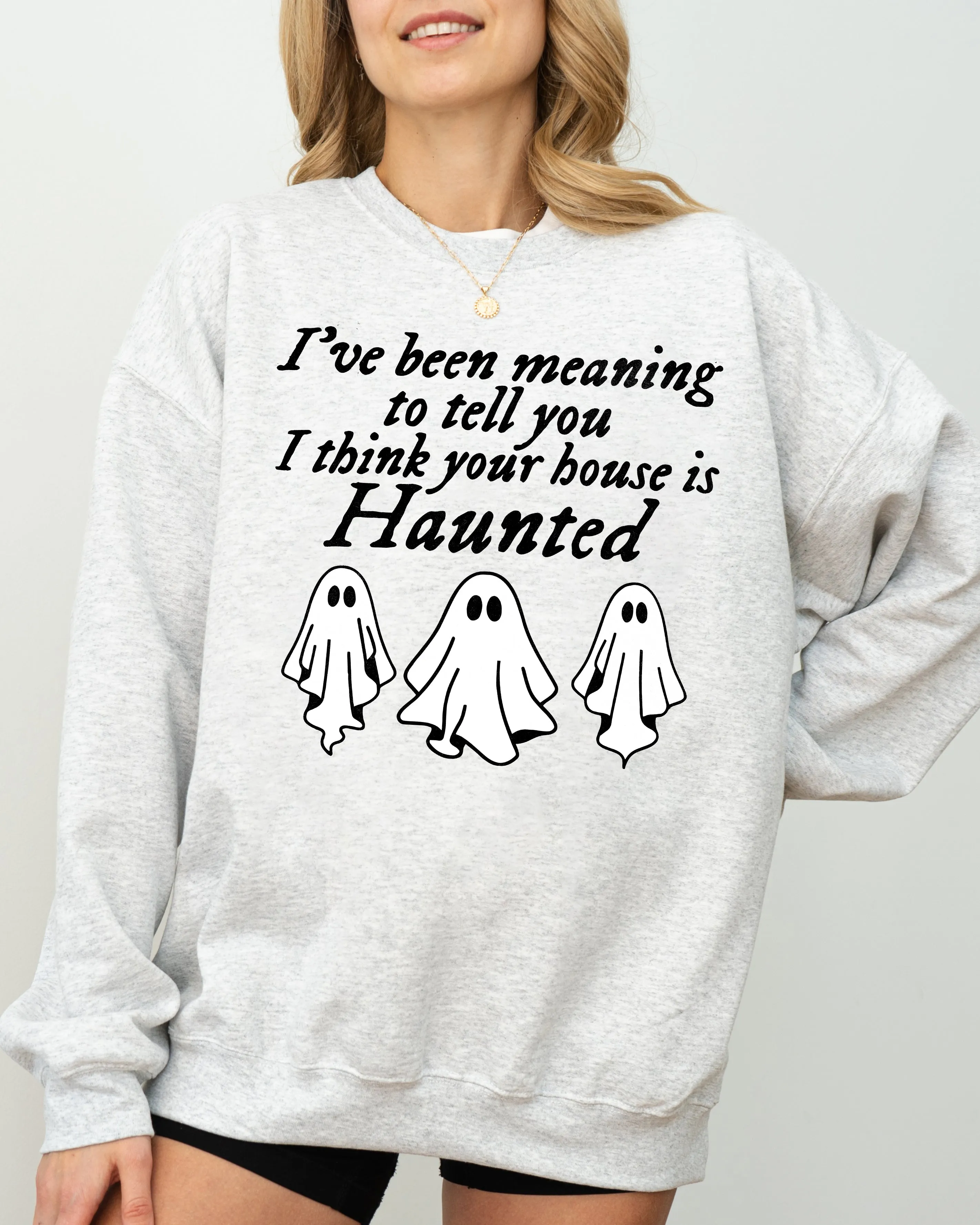 Mini Ghosts, Haunted House, Skeleton, Witch, Skull, Spooky, Aesthetic, Meme, Halloween, Costume Sweatshirt sold by Refinery Number One product image thumbnail 2