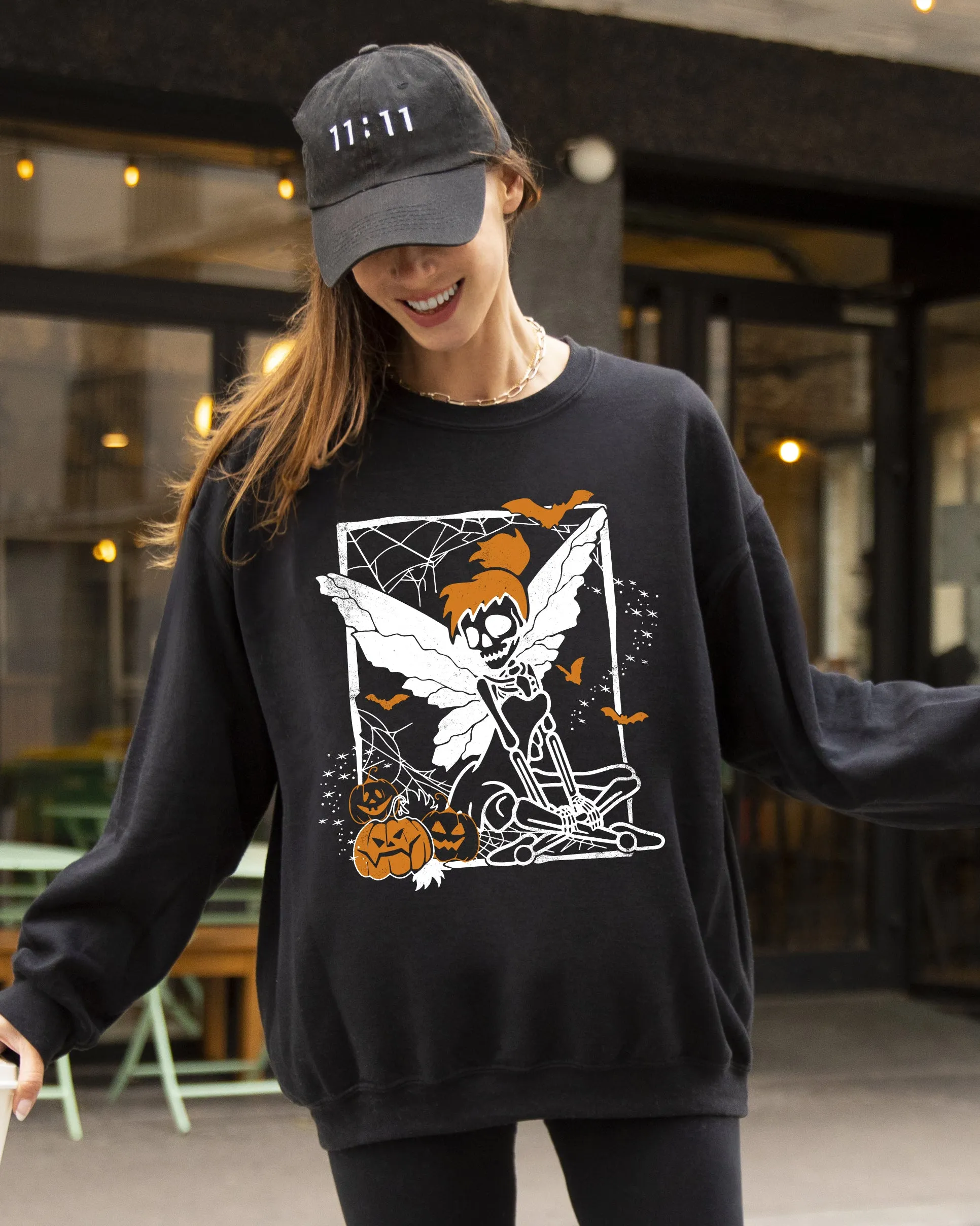 Fairy Skeleton, Ghost, Skull, Spooky, Aesthetic, Meme, Halloween, Costume Sweatshirt sold by Refinery Number One product image thumbnail 4