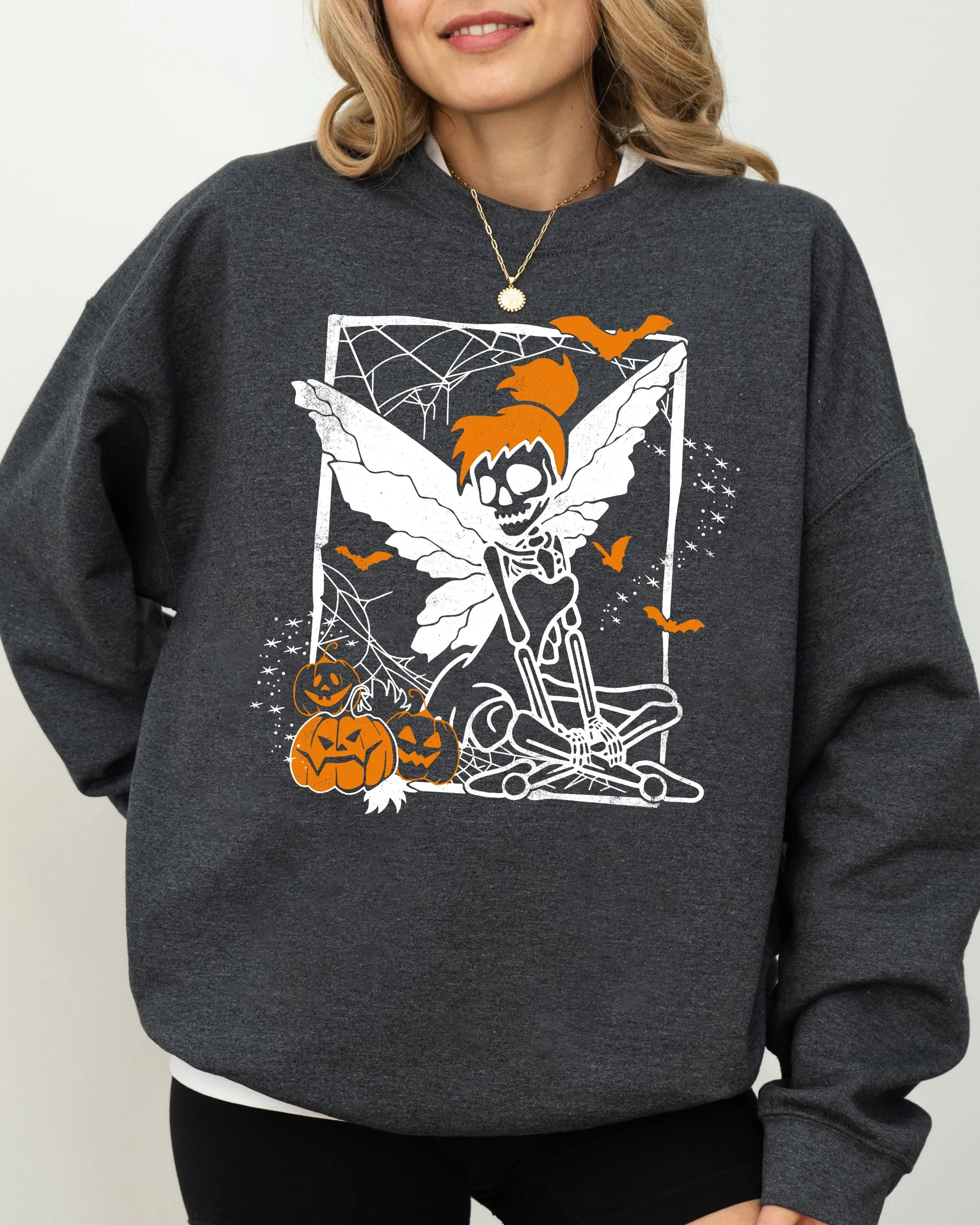 Fairy Skeleton, Ghost, Skull, Spooky, Aesthetic, Meme, Halloween, Costume Sweatshirt sold by Refinery Number One product image thumbnail 5