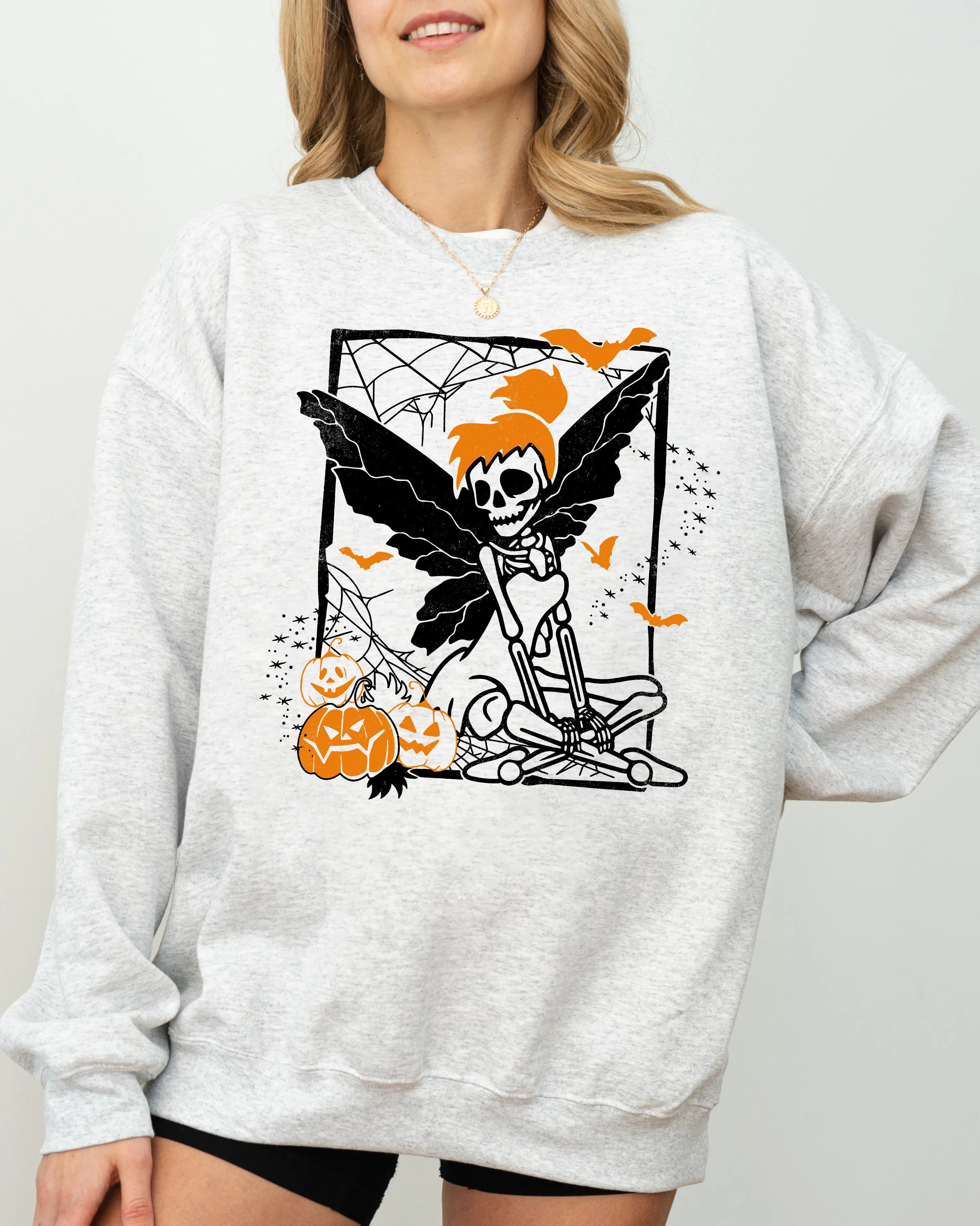 Fairy Skeleton, Ghost, Skull, Spooky, Aesthetic, Meme, Halloween, Costume Sweatshirt sold by Refinery Number One product image thumbnail 2