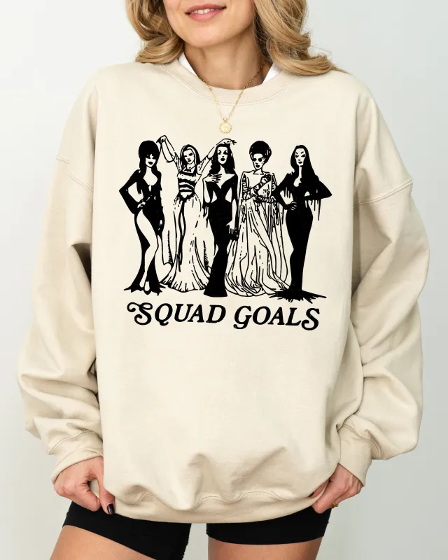 Squad Goals, Skeleton, Ghost, Witch, Skull, Spooky, Aesthetic, Meme, Halloween, Costume Sweatshirt sold by Refinery Number One