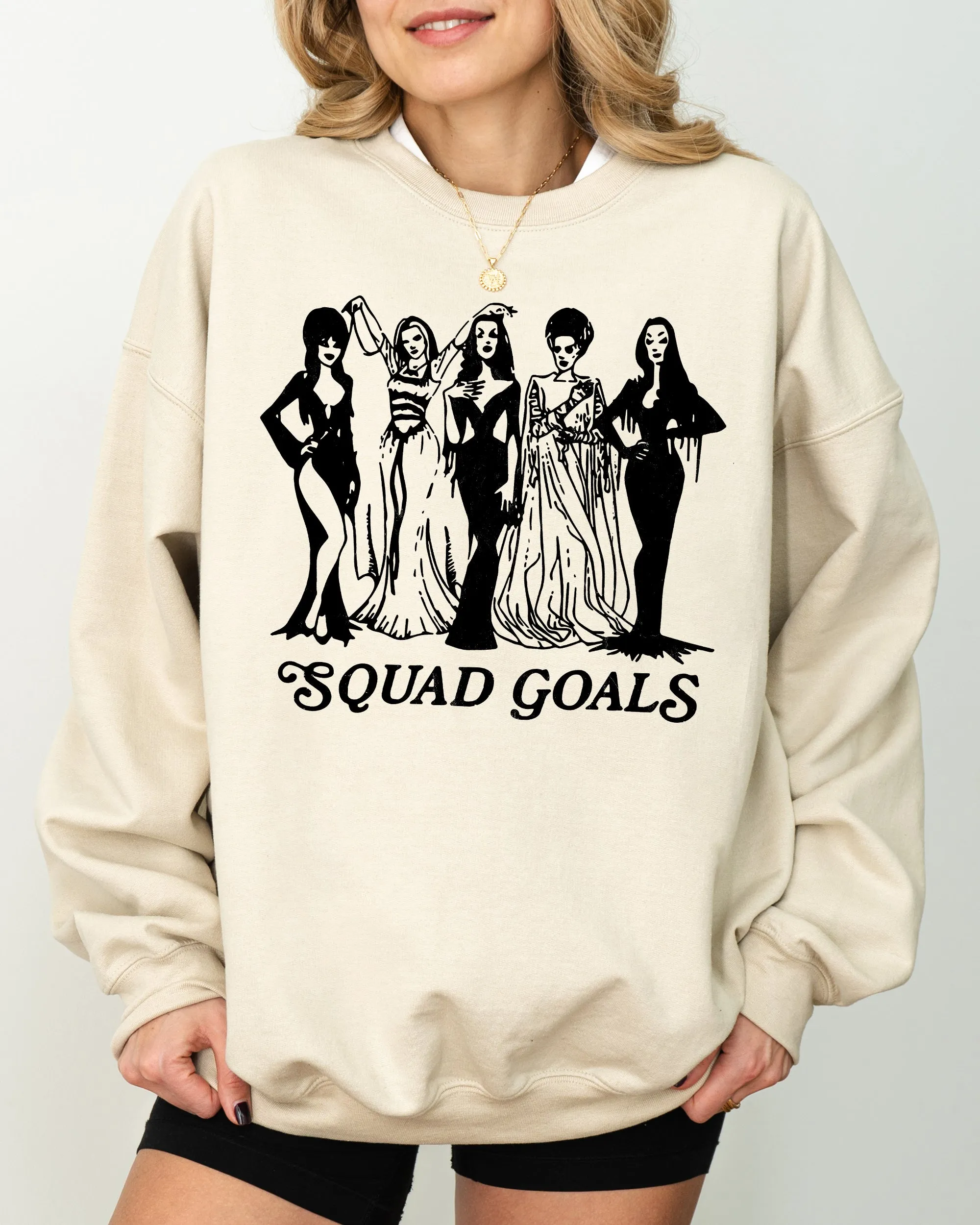 Squad Goals, Skeleton, Ghost, Witch, Skull, Spooky, Aesthetic, Meme, Halloween, Costume Sweatshirt sold by Refinery Number One