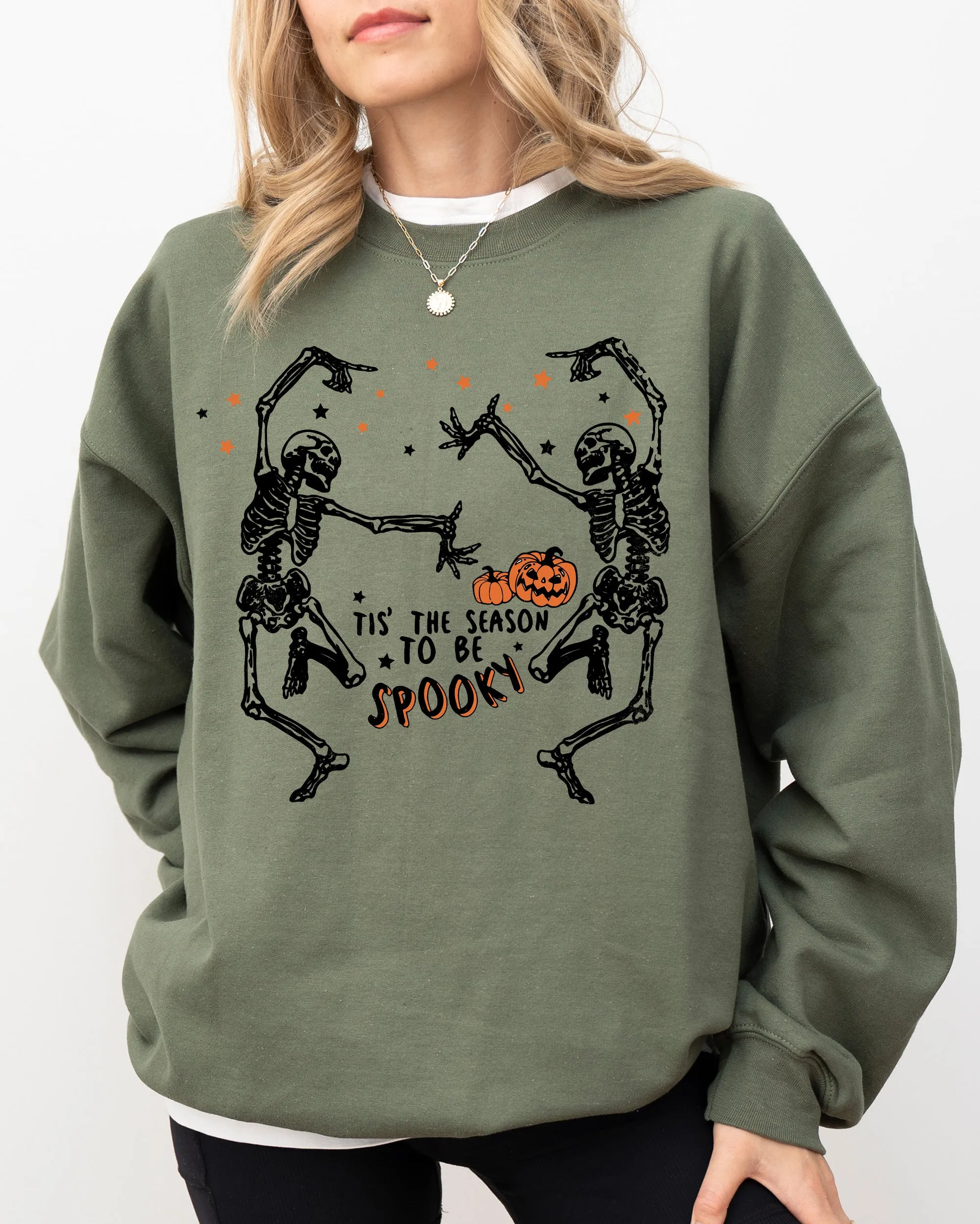 Tis The Season, Spooky, Skeleton, Ghost, Western, Witch, Skull, Aesthetic, Meme, Halloween, Costume Sweatshirt sold by Refinery Number One product image thumbnail 3