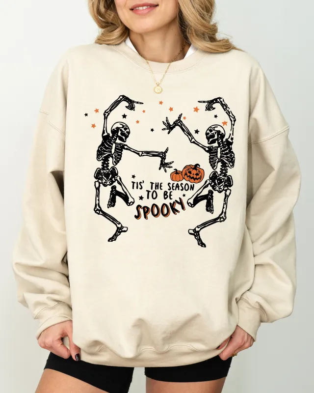 Tis The Season, Spooky, Skeleton, Ghost, Western, Witch, Skull, Aesthetic, Meme, Halloween, Costume Sweatshirt sold by Refinery Number One