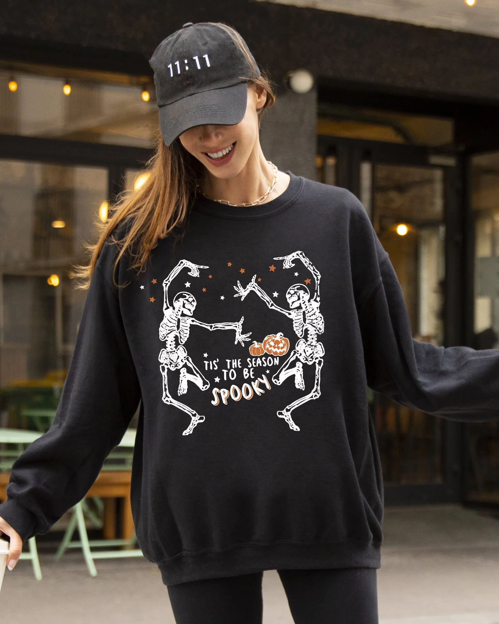 Tis The Season, Spooky, Skeleton, Ghost, Western, Witch, Skull, Aesthetic, Meme, Halloween, Costume Sweatshirt sold by Refinery Number One product image thumbnail 4