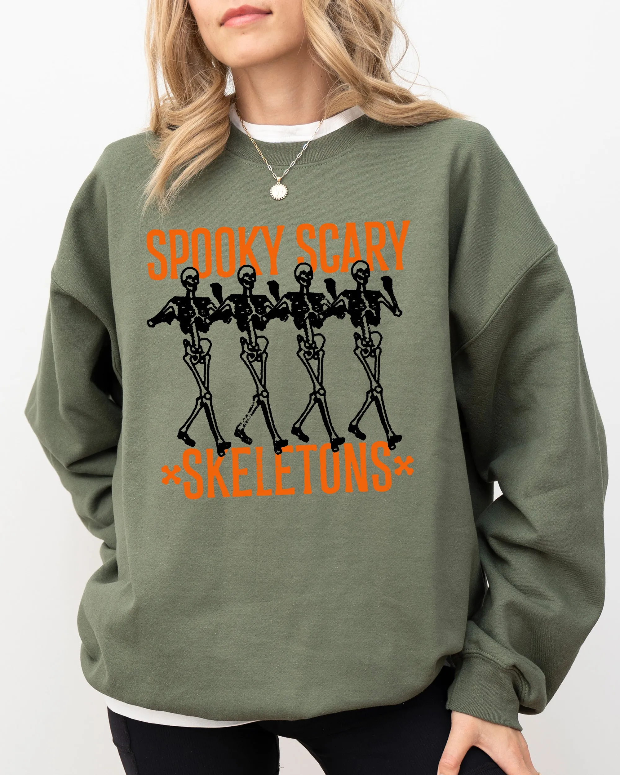 Spooky, Scary, Skeleton, Skull, Ghost, Western, Witch, Aesthetic, Meme, Halloween, Costume Sweatshirt sold by Refinery Number One product image thumbnail 4