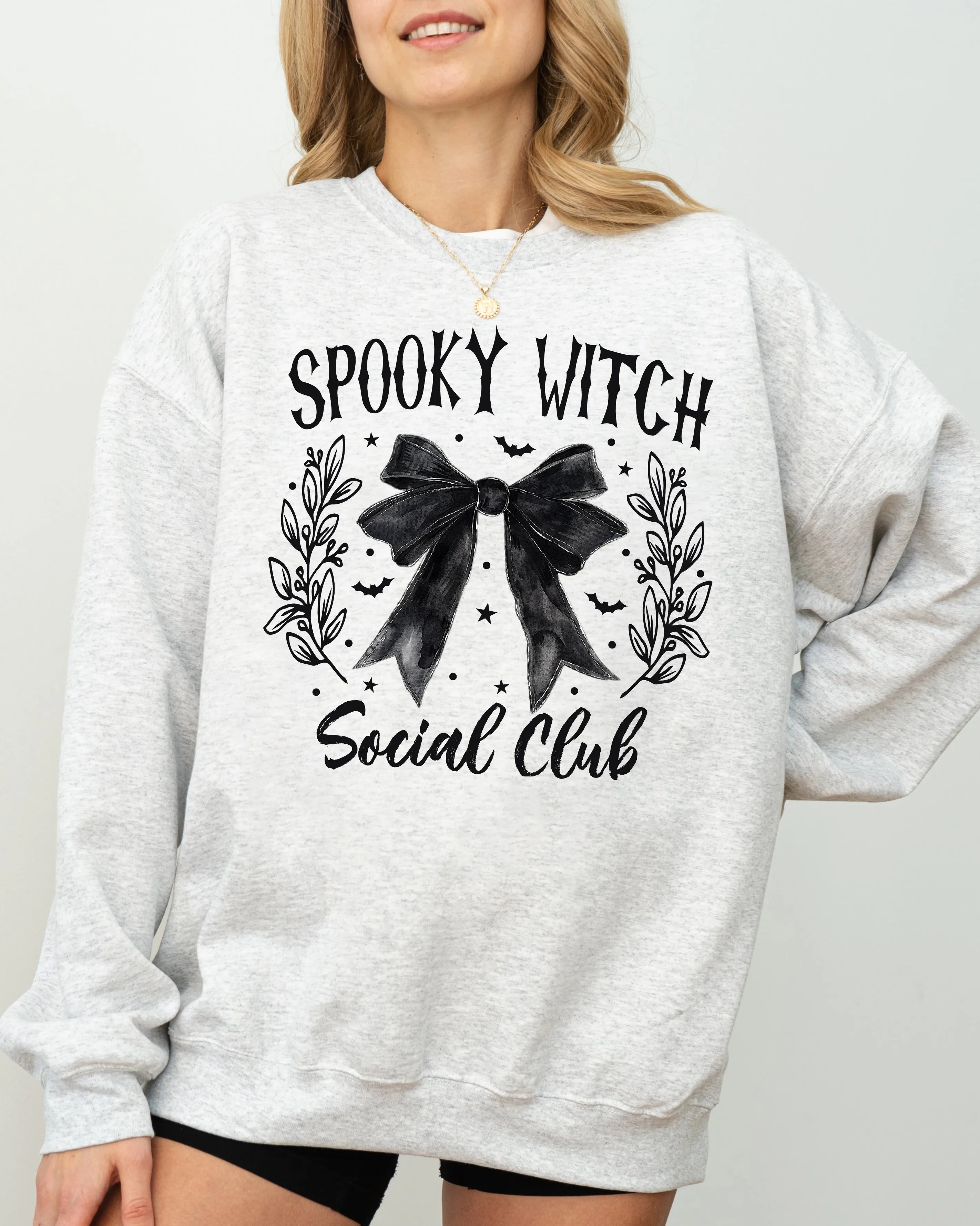 Spooky Witch Social Club, Ghost, Spooky, Scary, Skeleton, Skull, Western, Witch, Aesthetic, Meme, Halloween, Costume Sweatshirt sold by Refinery Number One product image thumbnail 2