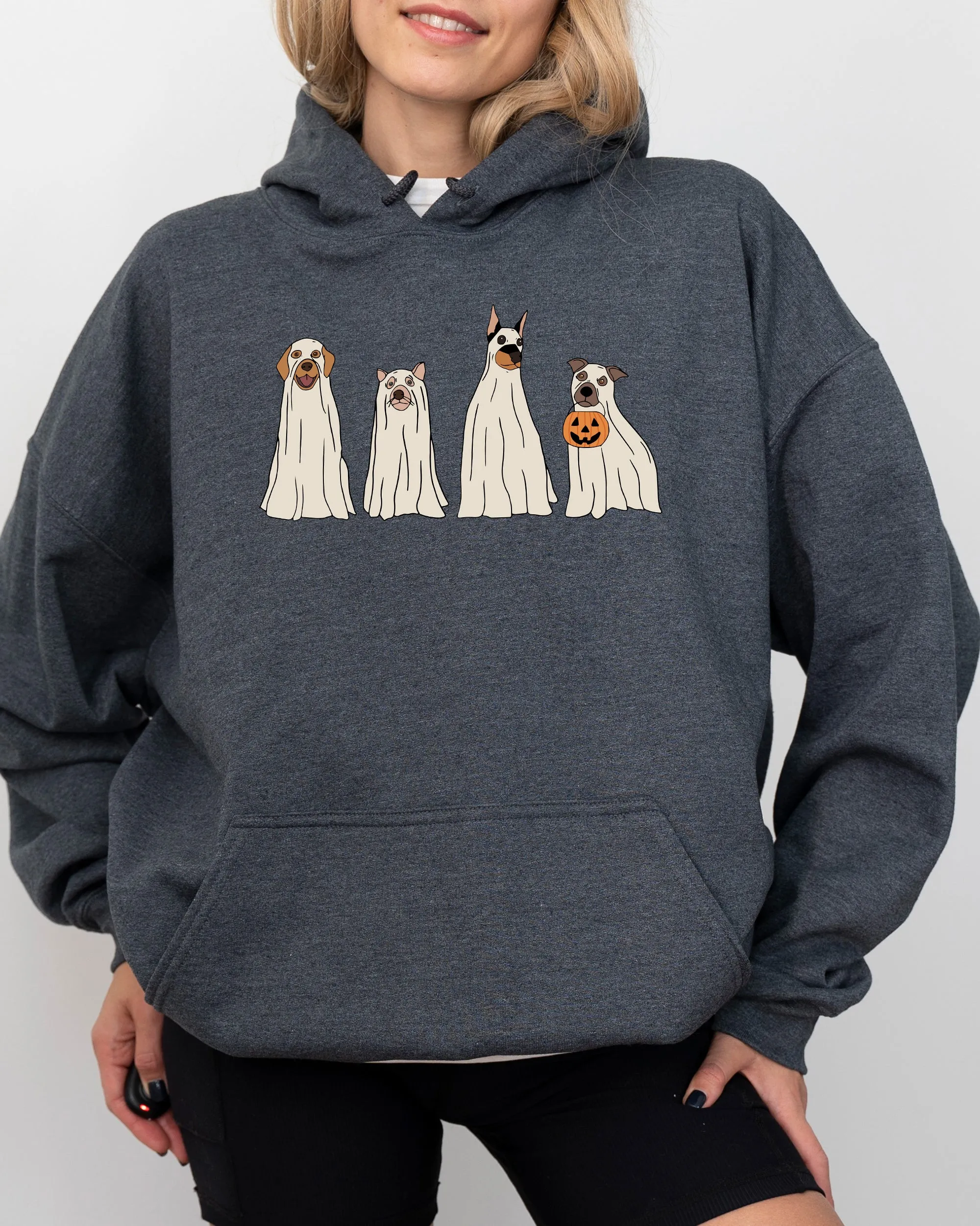 Spooky Ghost Dogs, Bathroom, Funny, Witch, Aesthetic, Meme, Halloween, Spooky, Costume, Hoodie, Hooded Sweatshirt sold by Refinery Number One product image thumbnail 4