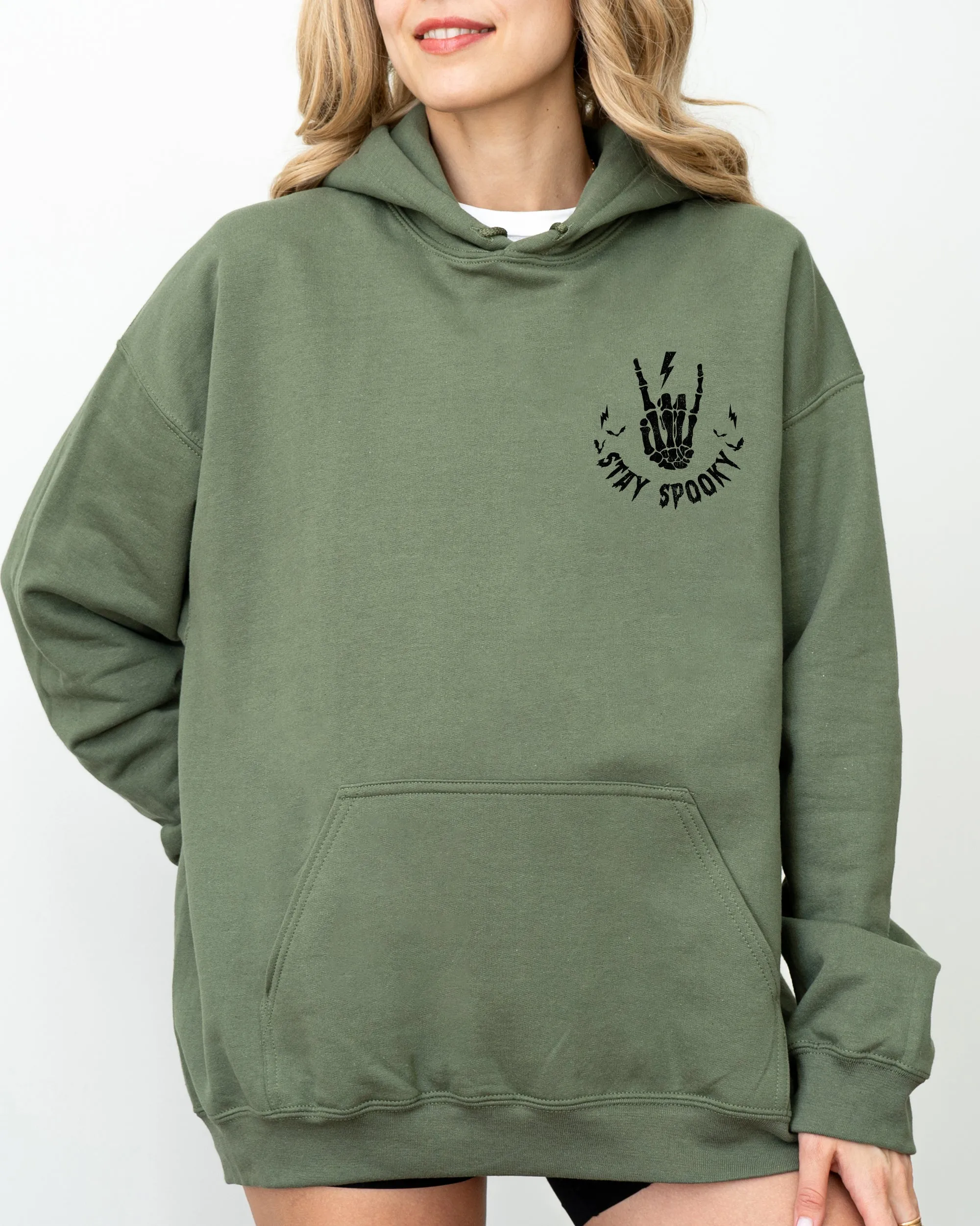 Stay Spooky, Pocket, Skeleton, Ghost, Funny, Witch, Aesthetic, Meme, Halloween, Spooky, Costume, Hoodie, Hooded Sweatshirt sold by Refinery Number One product image thumbnail 2