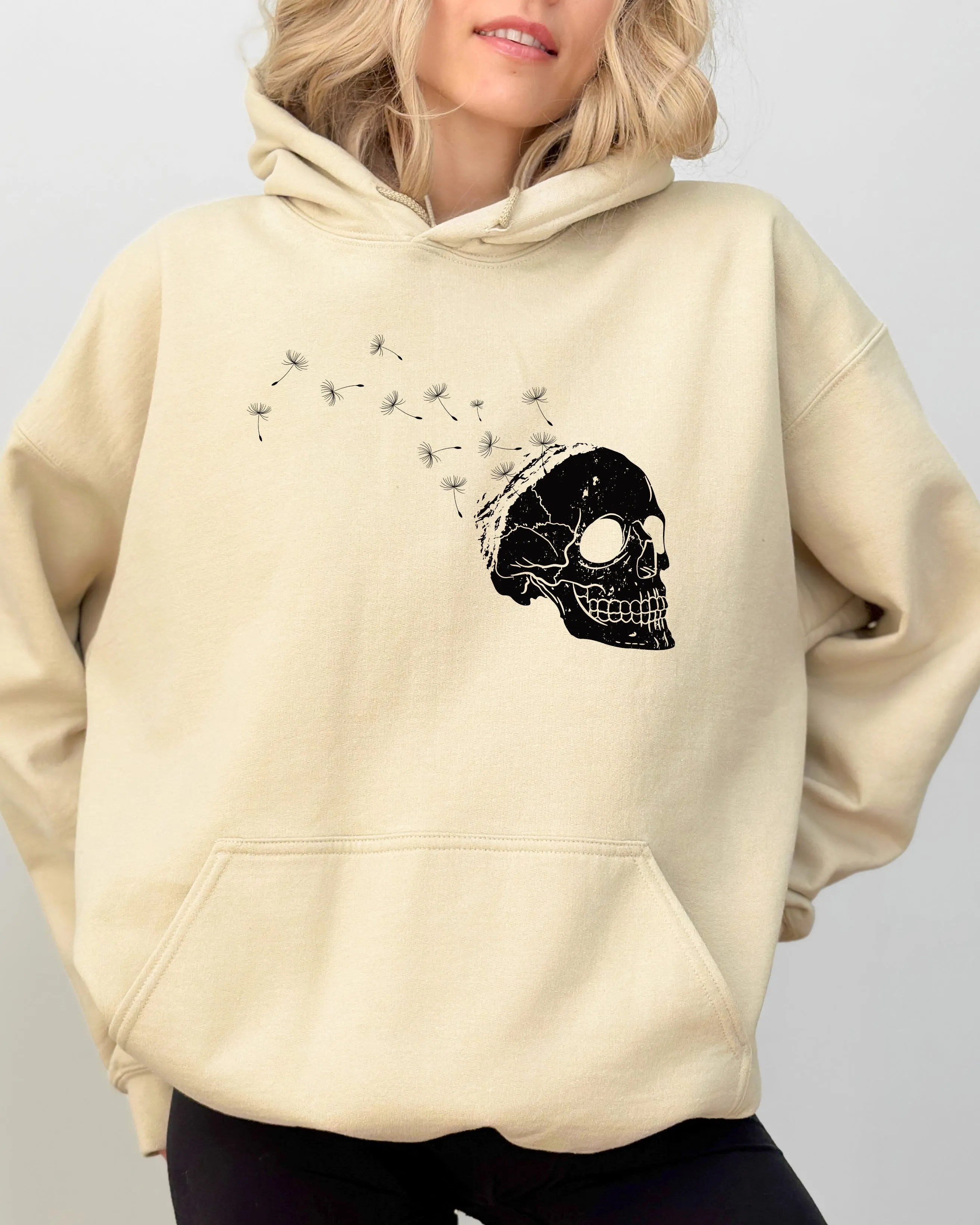 Dandelion Skull, Spooky, Skeleton, Funny, Witch, Aesthetic, Meme, Halloween, Costume, Hoodie, Hooded Sweatshirt sold by Refinery Number One product image thumbnail 5