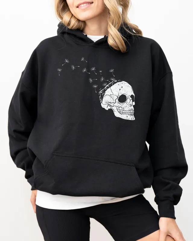 Dandelion Skull, Spooky, Skeleton, Funny, Witch, Aesthetic, Meme, Halloween, Costume, Hoodie, Hooded Sweatshirt sold by Refinery Number One