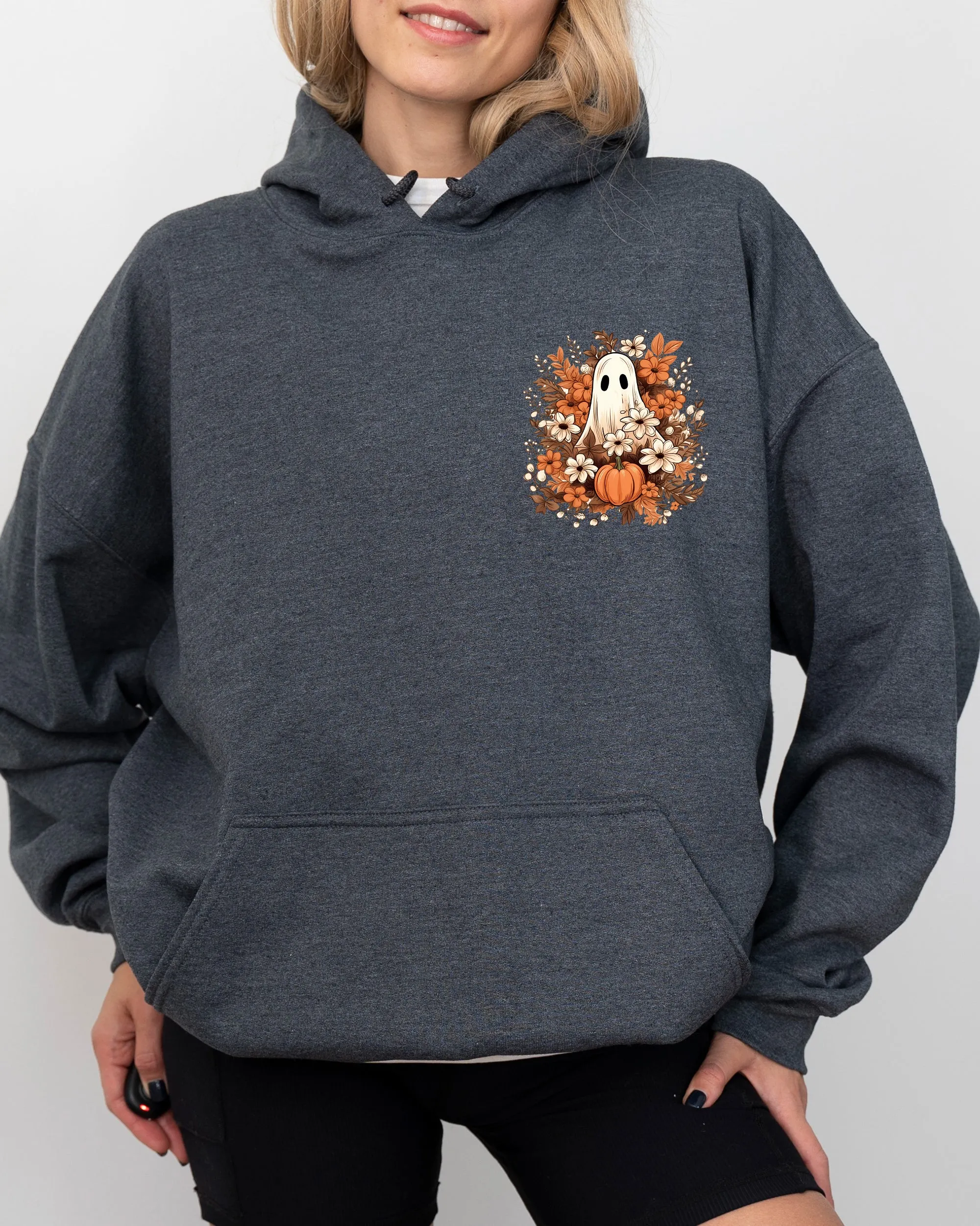 Floral Ghost, Pocket, Skeleton, Spooky, Funny, Witch, Aesthetic, Meme, Halloween, Costume, Hoodie, Hooded Sweatshirt sold by Refinery Number One product image thumbnail 5