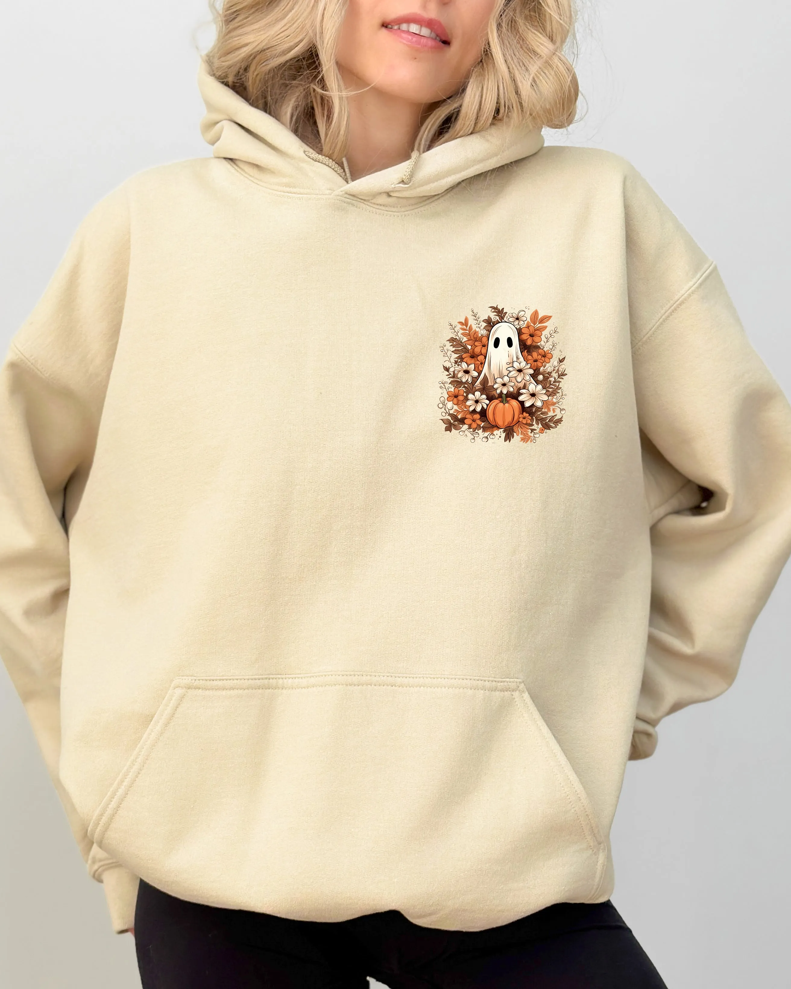 Floral Ghost, Pocket, Skeleton, Spooky, Funny, Witch, Aesthetic, Meme, Halloween, Costume, Hoodie, Hooded Sweatshirt sold by Refinery Number One