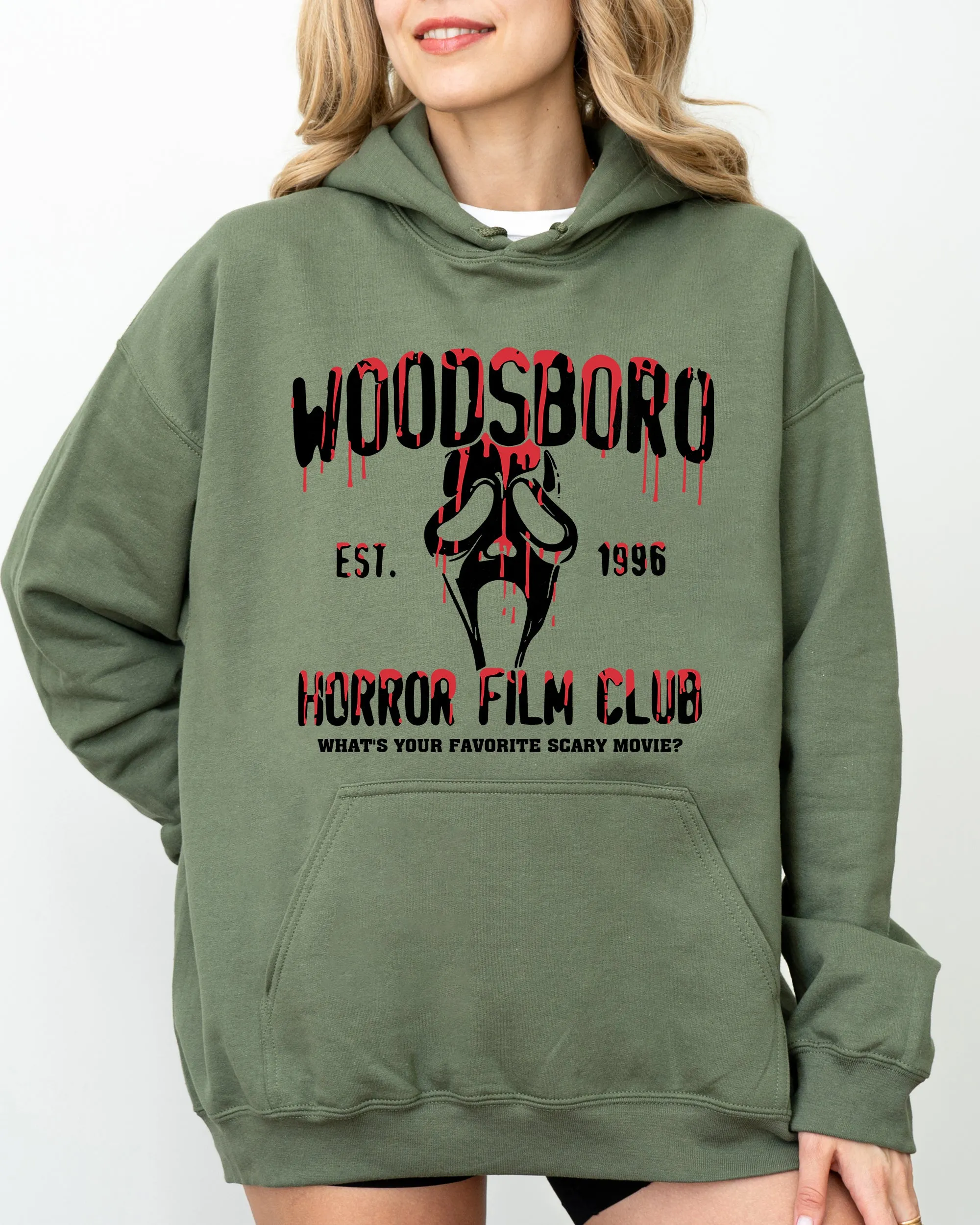 Woodsboro, Horror Film, Skeleton, Spooky, Ghost, Funny, Witch, Aesthetic, Meme, Halloween, Costume, Hoodie, Hooded Sweatshirt sold by Refinery Number One product image thumbnail 2