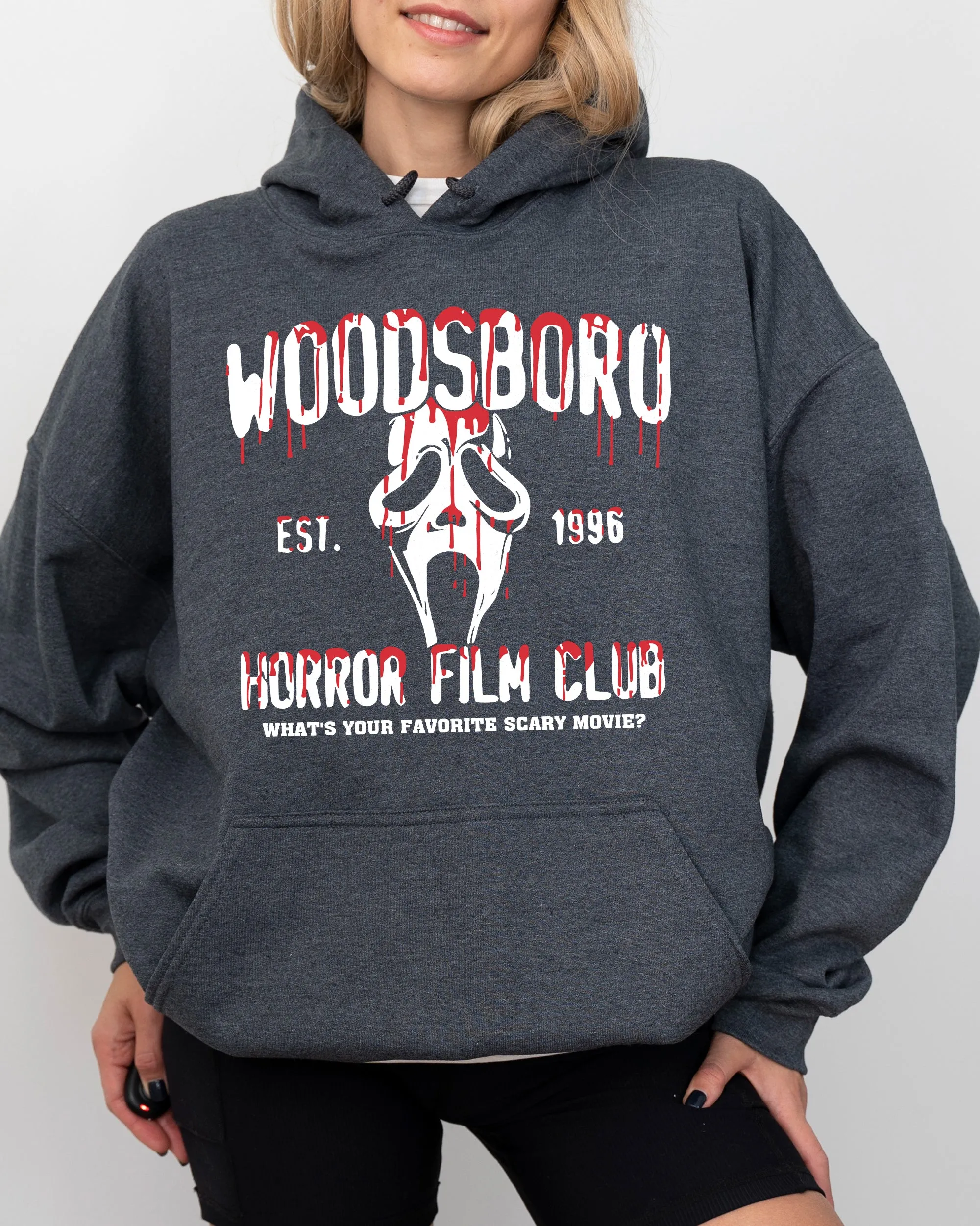 Woodsboro, Horror Film, Skeleton, Spooky, Ghost, Funny, Witch, Aesthetic, Meme, Halloween, Costume, Hoodie, Hooded Sweatshirt sold by Refinery Number One product image thumbnail 5