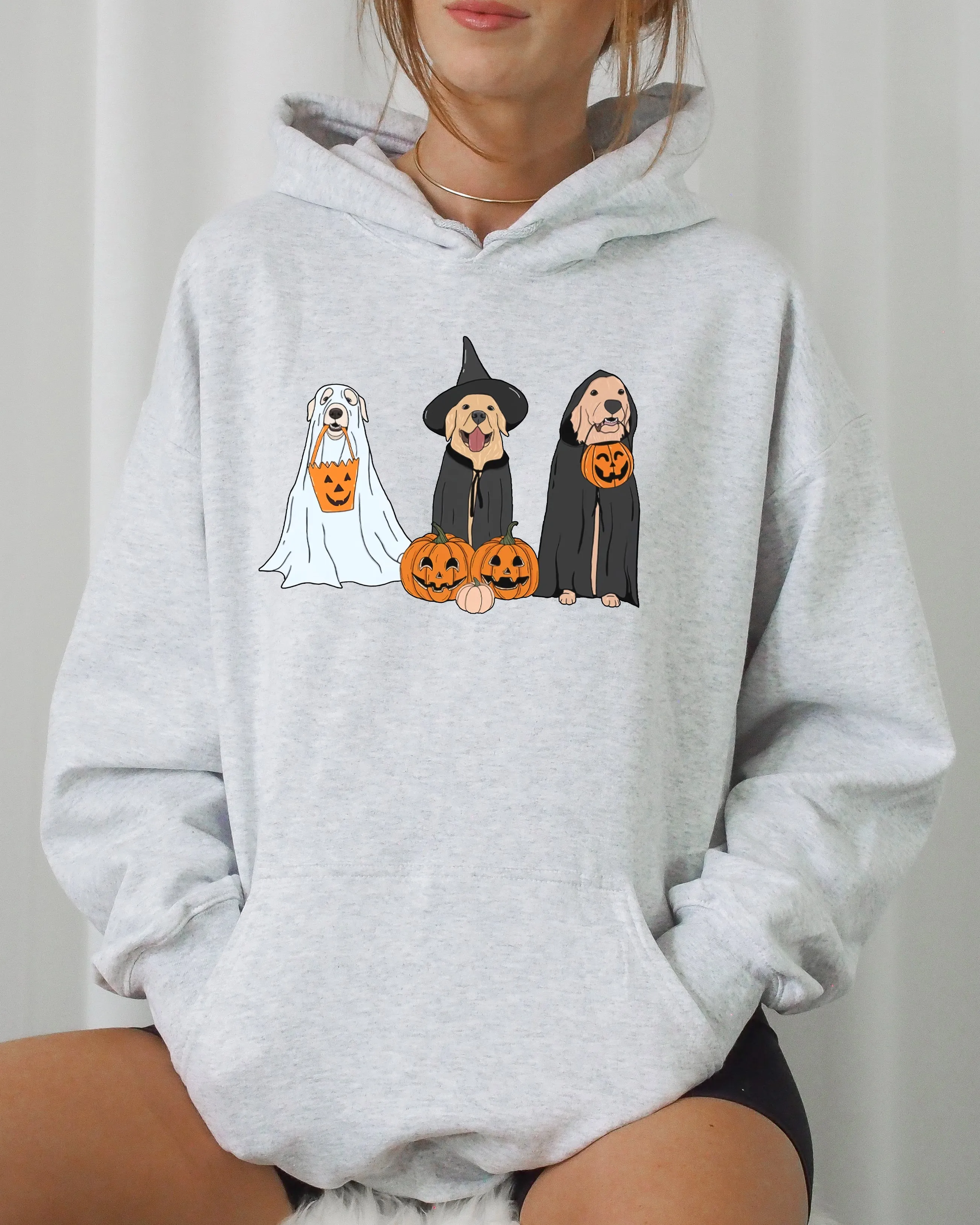 Dog Ghosts, Skeleton, Funny, Pumpkin, Spooky, Witch, Aesthetic, Meme, Halloween, Costume, Hoodie, Hooded Sweatshirt sold by Refinery Number One product image thumbnail 2