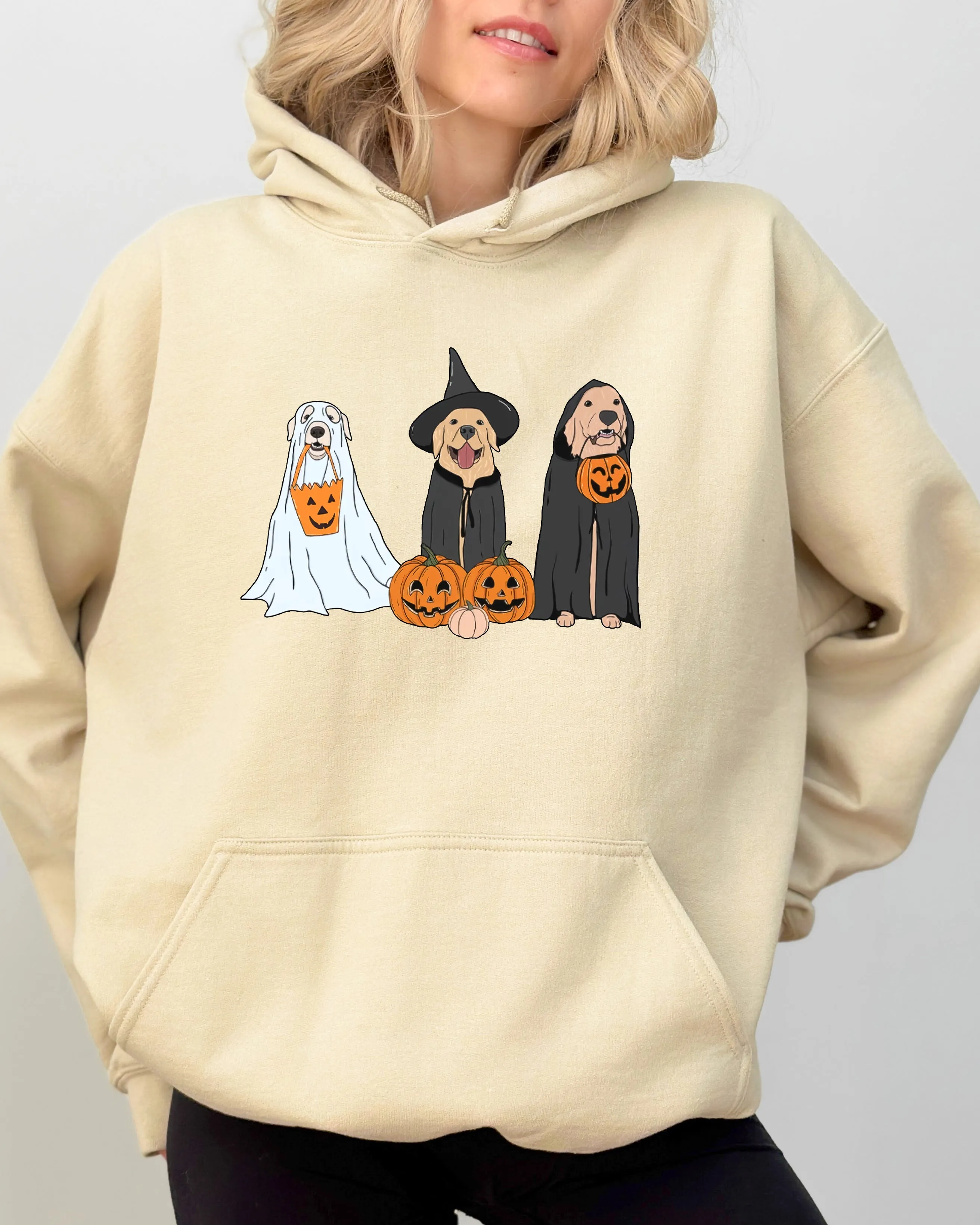 Dog Ghosts, Skeleton, Funny, Pumpkin, Spooky, Witch, Aesthetic, Meme, Halloween, Costume, Hoodie, Hooded Sweatshirt sold by Refinery Number One product image thumbnail 5