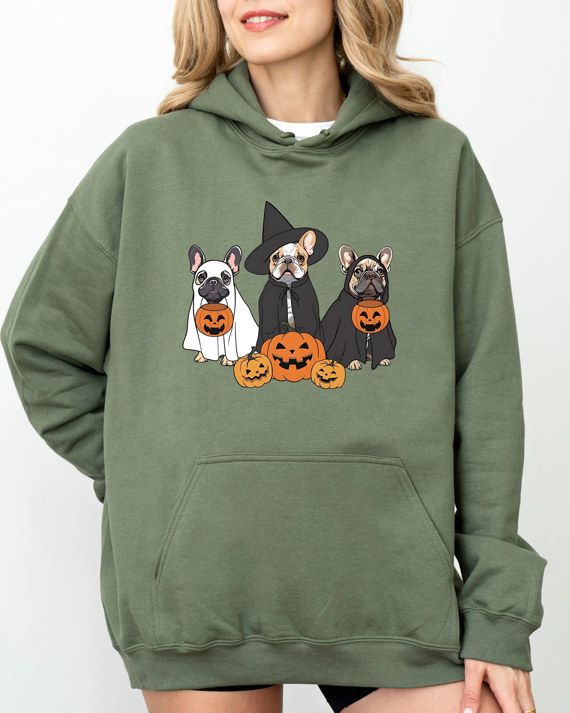 Ghost Dogs Skeleton Spooky Halloween Pumpkin Witch Costume Nightmare Night Hoodie sold by Refinery Number One product image thumbnail 2