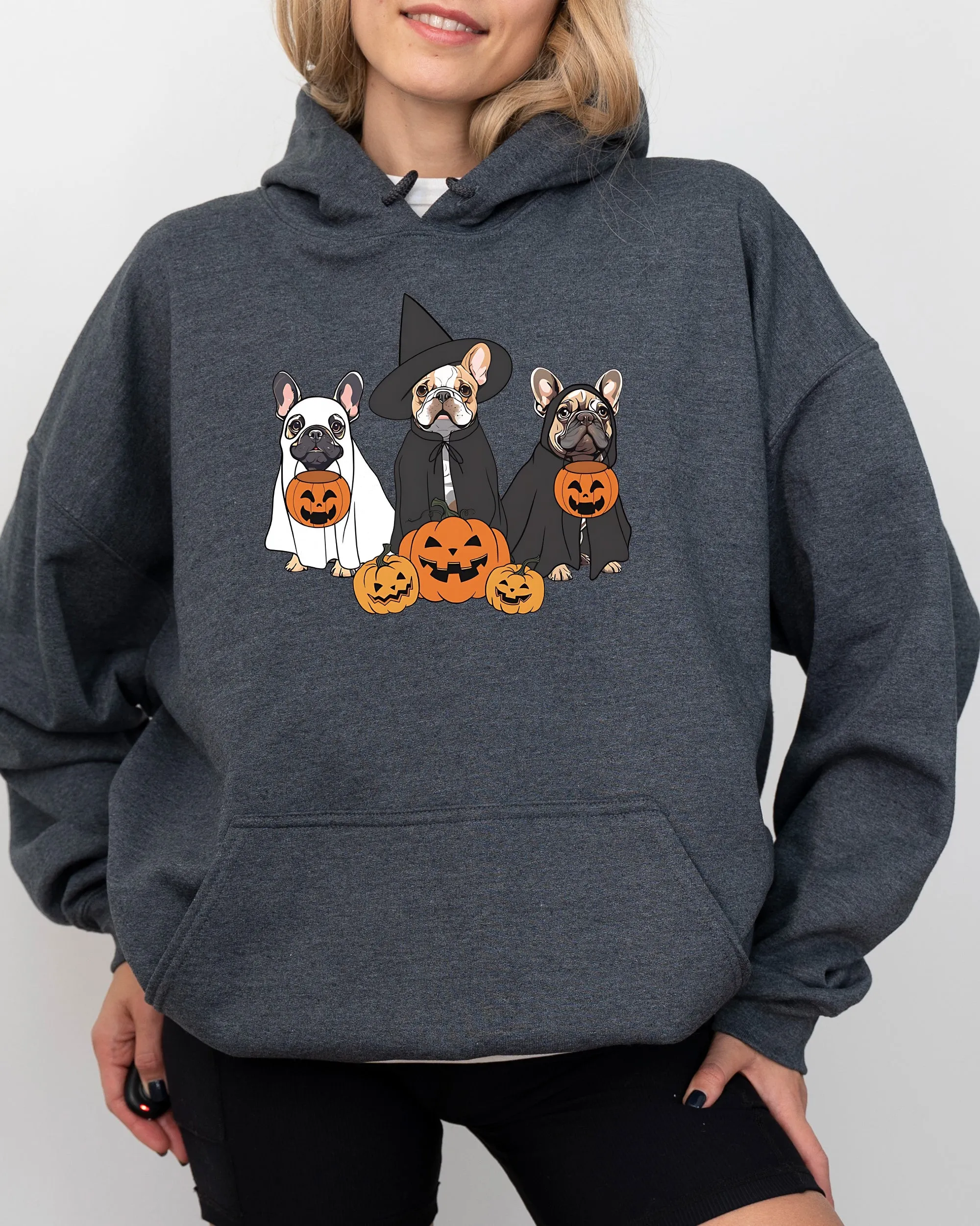 Ghost Dogs Skeleton Spooky Halloween Pumpkin Witch Costume Nightmare Night Hoodie sold by Refinery Number One product image thumbnail 3