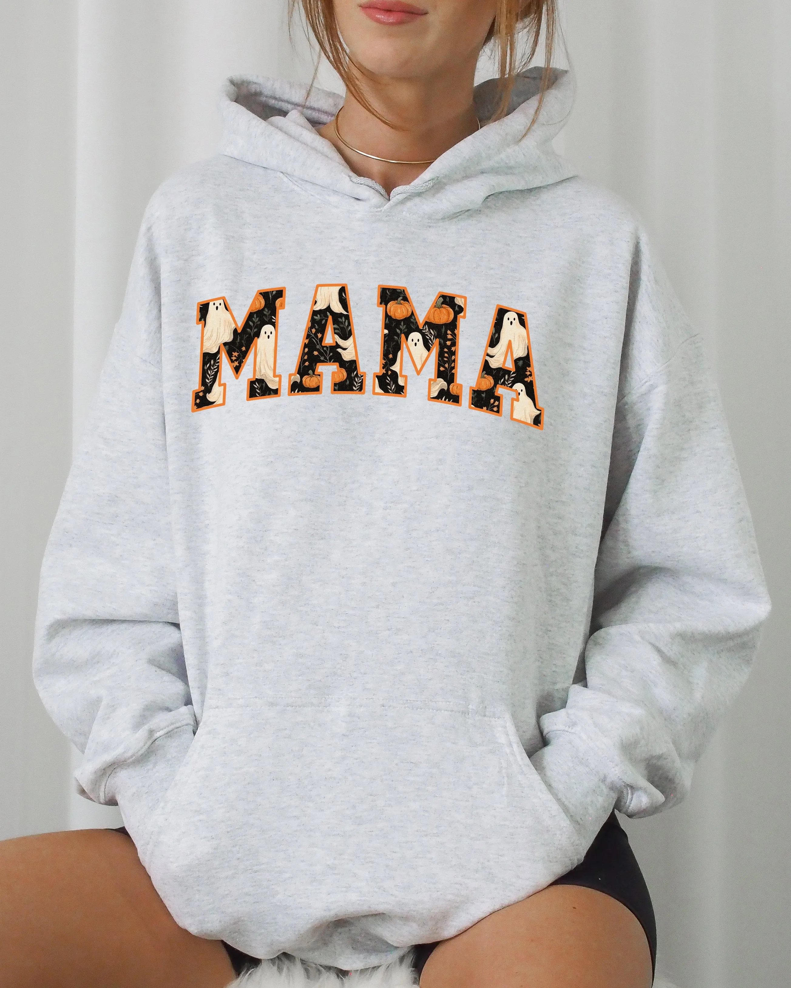 Mama, Ghost, Skeleton, Funny, Pumpkin, Spooky, Witch, Aesthetic, Meme, Halloween, Costume, Hoodie, Hooded Sweatshirt sold by Refinery Number One product image thumbnail 2