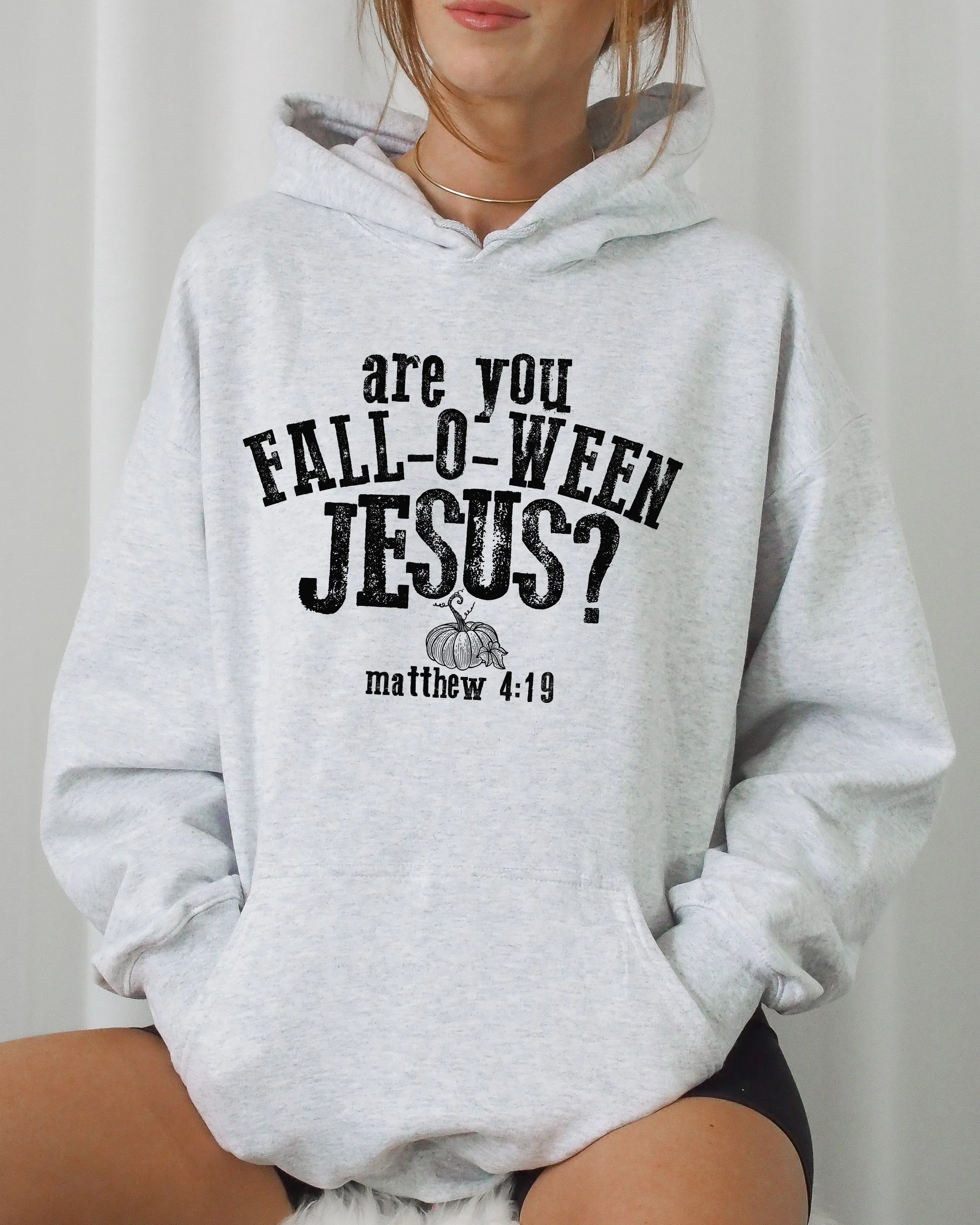 Are You Fall-O-Ween Jesus, Skeleton, Funny, Ghost, Spooky, Witch, Aesthetic, Meme, Halloween, Costume, Hoodie, Hooded Sweatshirt sold by Refinery Number One product image thumbnail 2