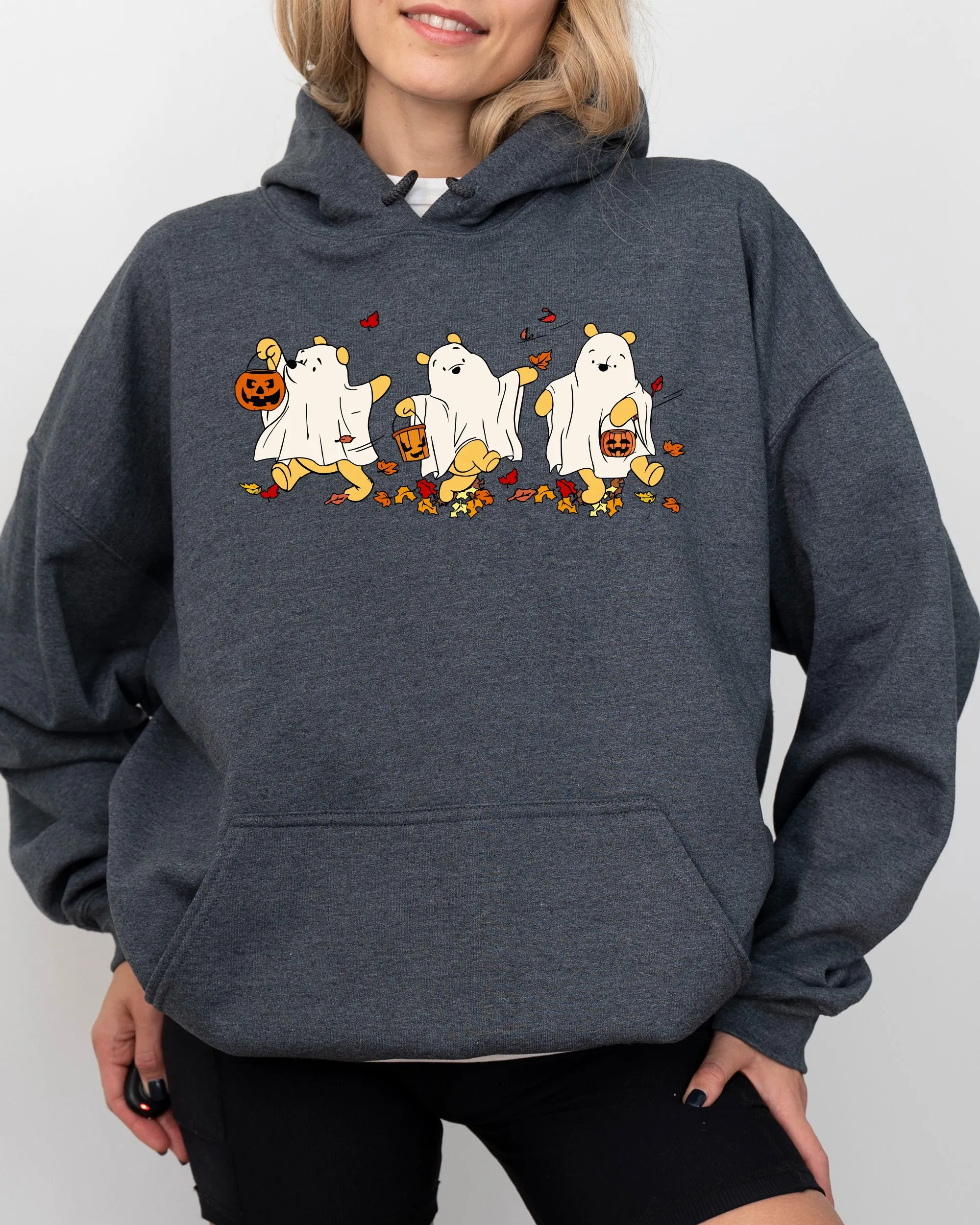 Ghost Pooh, Bear, Skeleton, Funny, Spooky, Witch, Aesthetic, Meme, Halloween, Costume, Hoodie, Hooded Sweatshirt sold by Refinery Number One product image thumbnail 3