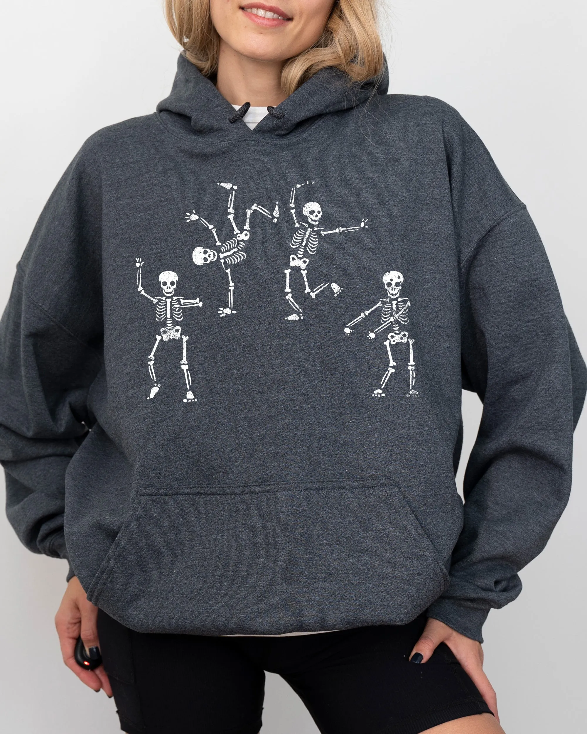 Funny Dancing Skeletons, Witch, Skull, Funny, Spooky, Aesthetic, Meme, Halloween, Costume, Hoodie, Hooded Sweatshirt sold by Refinery Number One