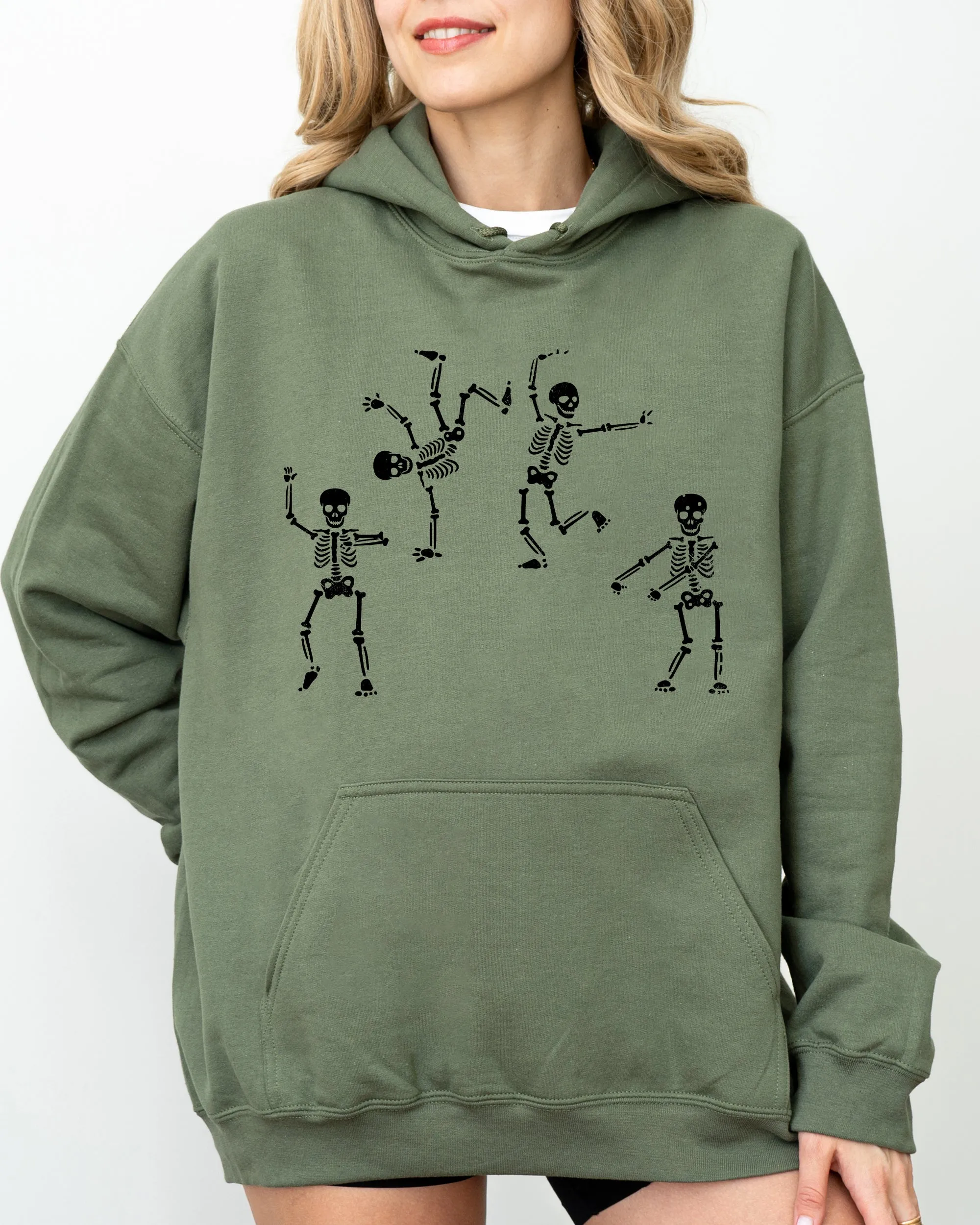 Funny Dancing Skeletons, Witch, Skull, Funny, Spooky, Aesthetic, Meme, Halloween, Costume, Hoodie, Hooded Sweatshirt sold by Refinery Number One product image thumbnail 3
